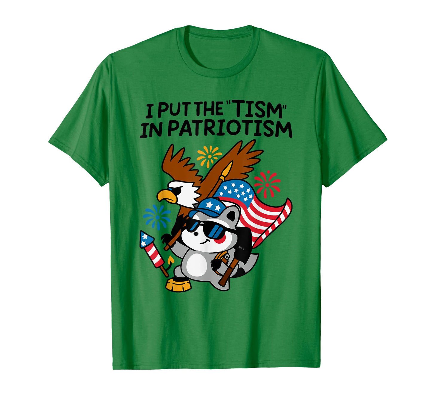 I Put The Tism in Patriotism Athletic Eagle T-Shirt
