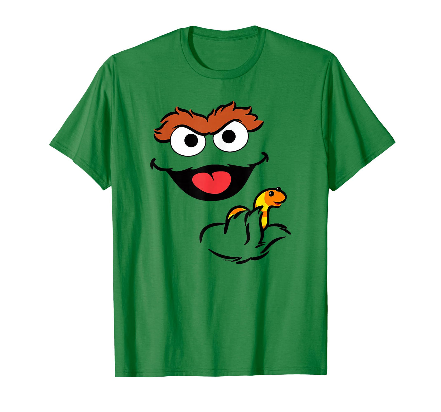 Sesame Street Oscar The Grouch Holding Slimey T-Shirt