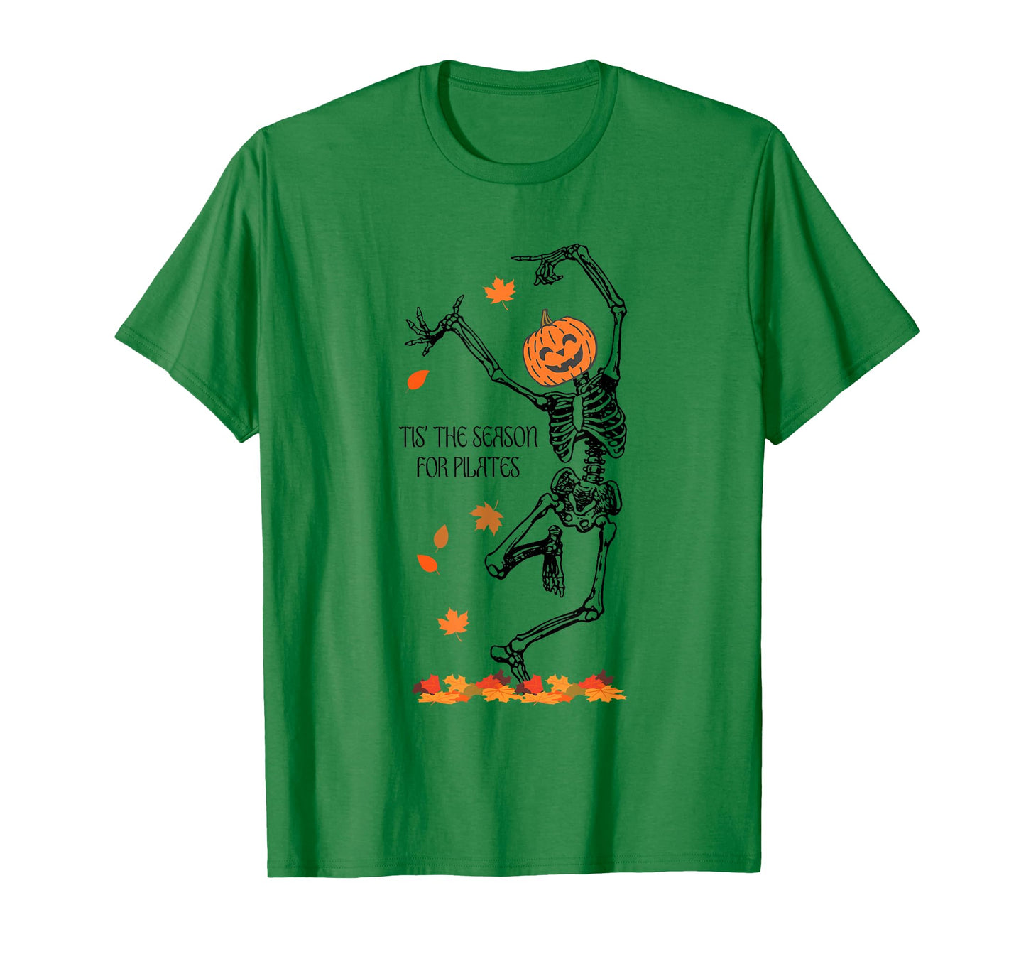Skeleton Tis The Season For Pilates Meditation Halloween T-Shirt