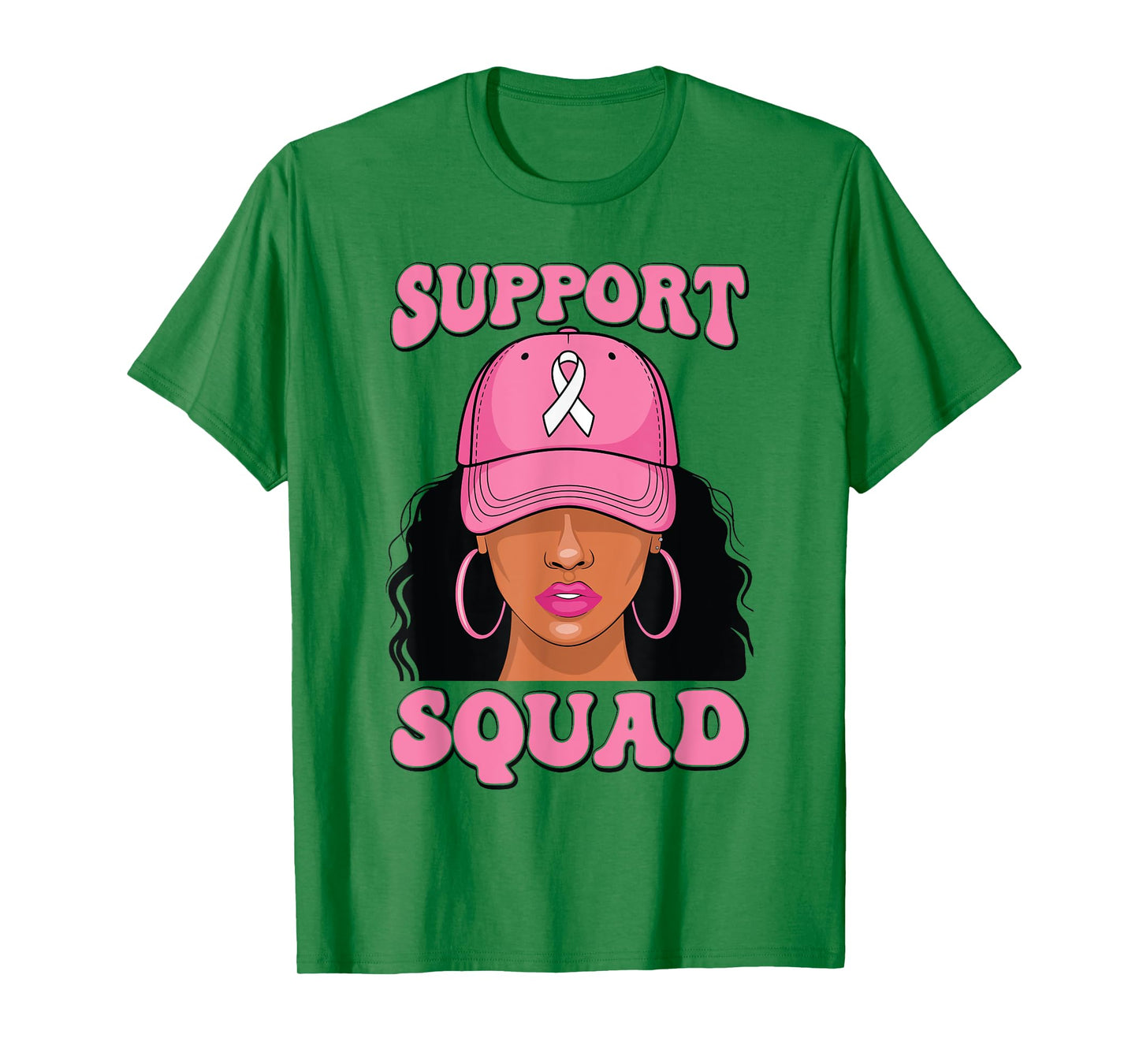 Black Woman Support Squad Breast Cancer Awareness T-Shirt