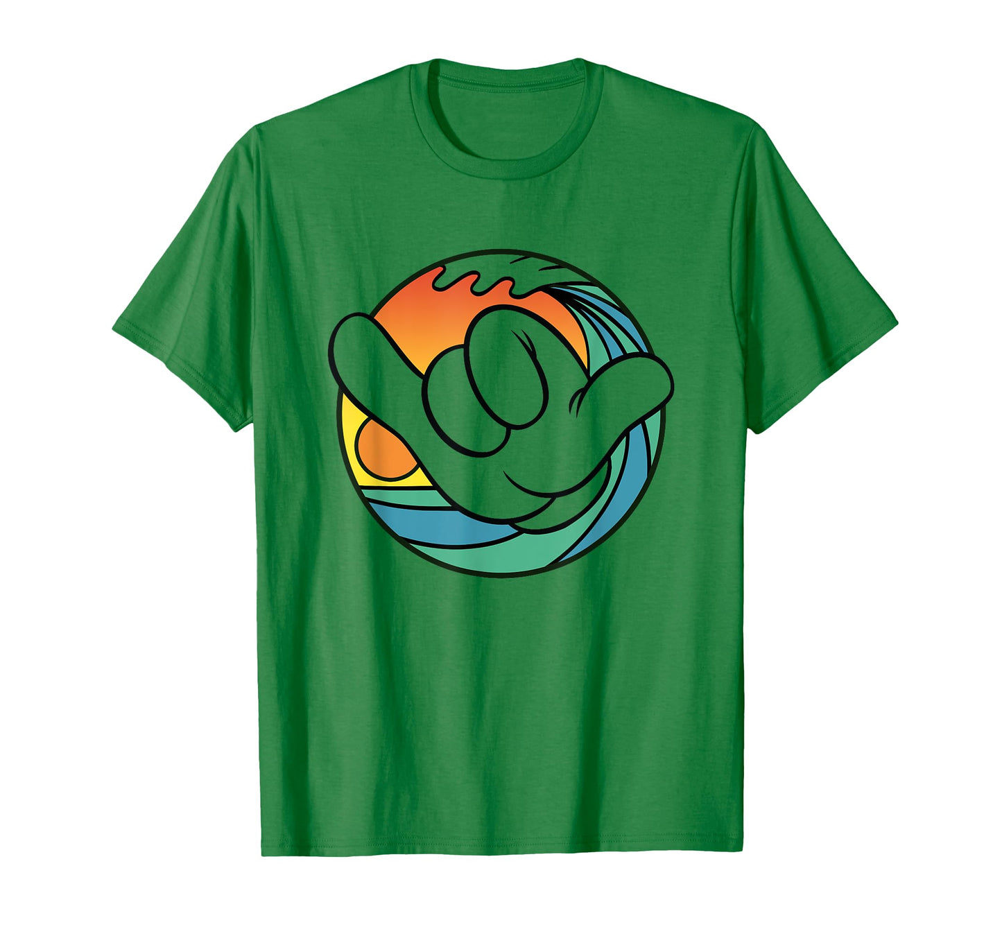 Disney Mickey And Friends Hand Shaka Sign Sunset Surf T-Shirt