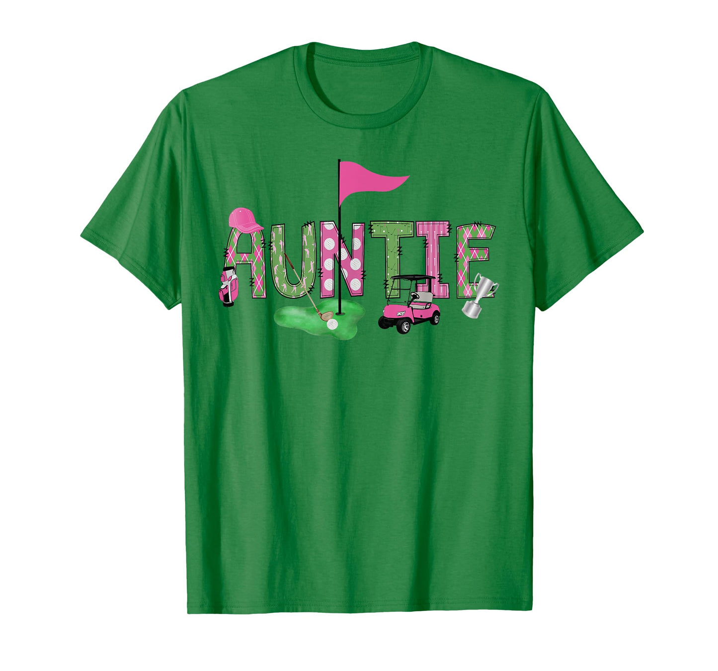 Golf Auntie Pink Hole in One Golf 1St Birthday Girl T-Shirt