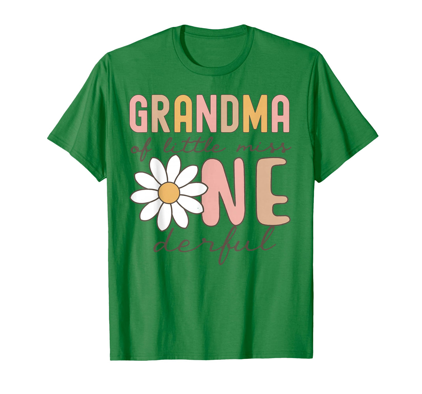Grandma of Little Miss Onederful First Birthday Daisy Family T-Shirt
