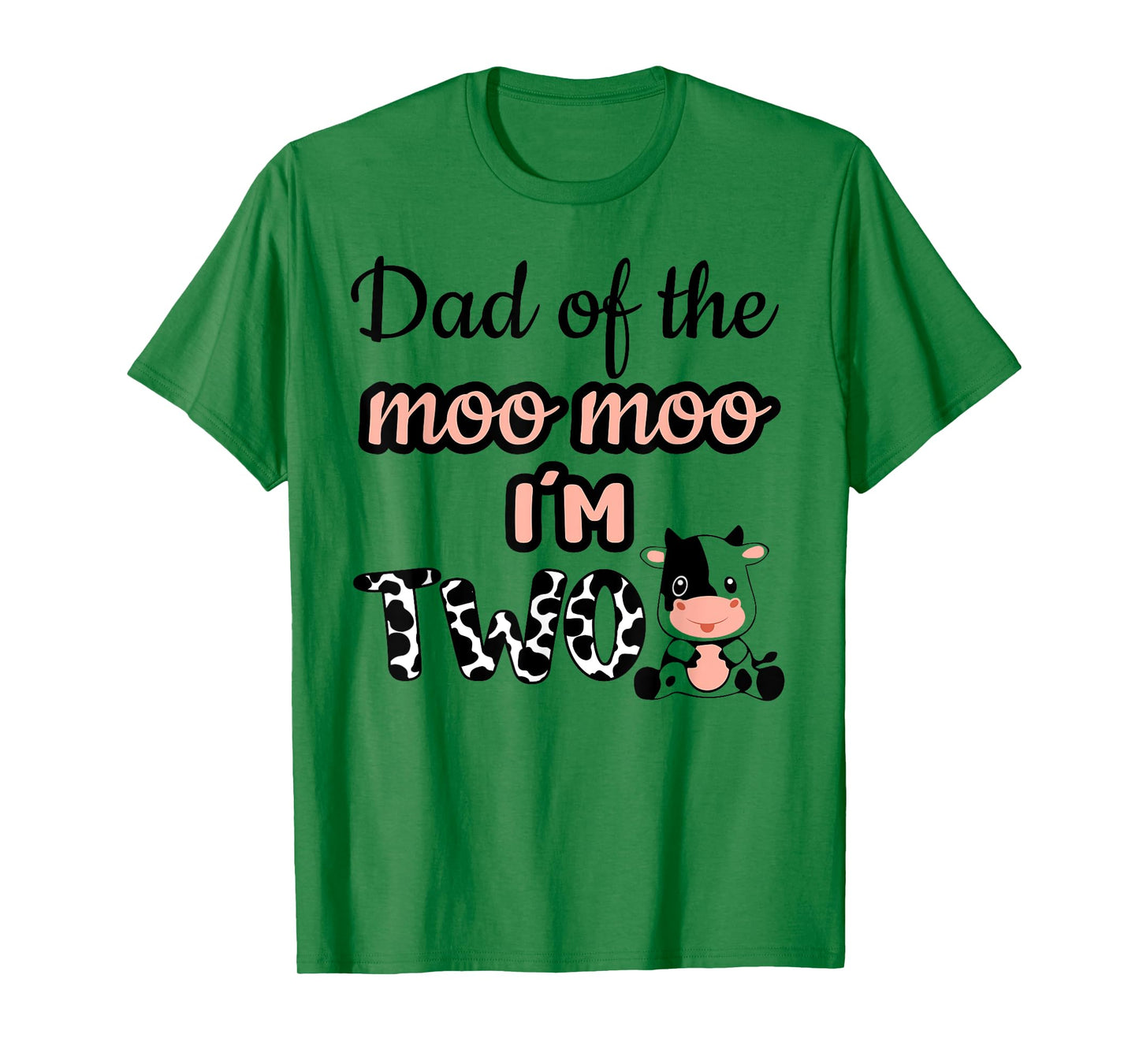 Dad of the Moo Moo I'm Two Cow Farm Animal 2nd Birthday T-Shirt