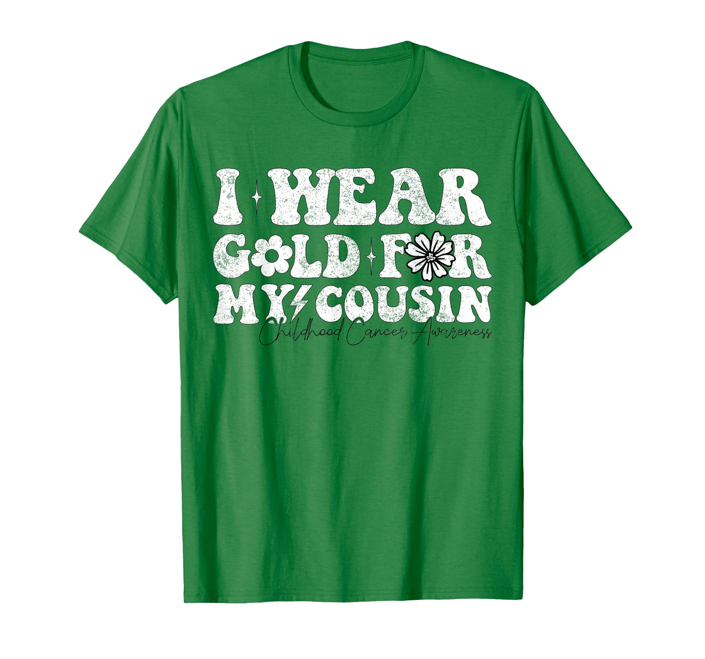 Groovy I Wear Gold For My cousin Cancer Awareness Ribbon T-Shirt
