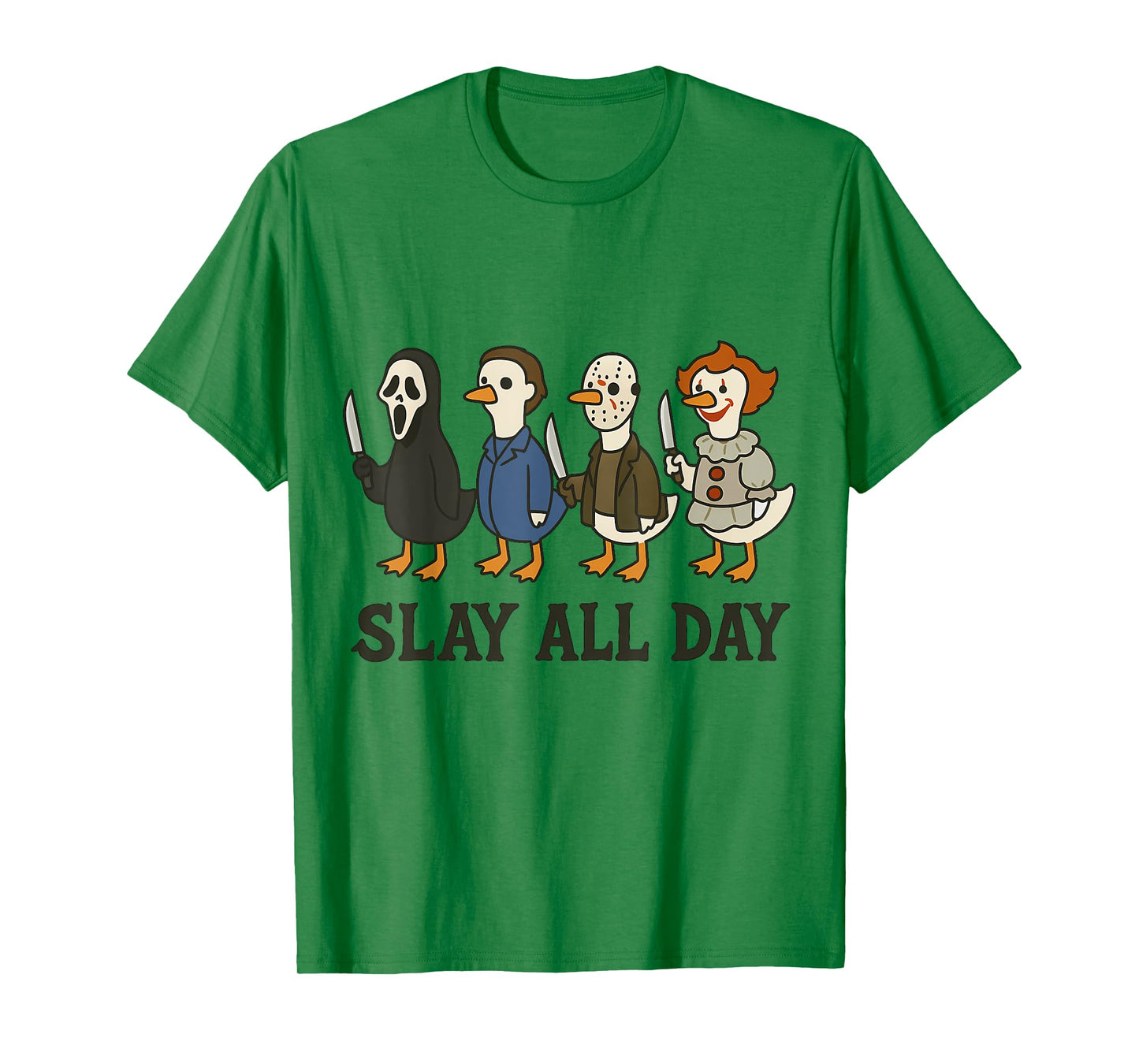 Slay All Day Funny Halloween Costume Goose Spooky Season T-Shirt