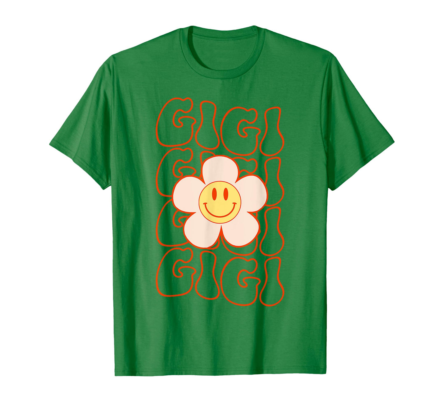 Retro Groovy Gigi Happy Face Smile Cute Daisy Flower Grandma T-Shirt
