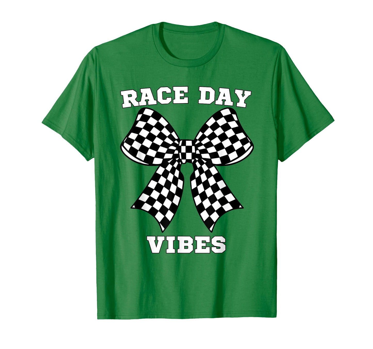 Race Day Vibes Checkered Coquette Bow Car Racing T-Shirt