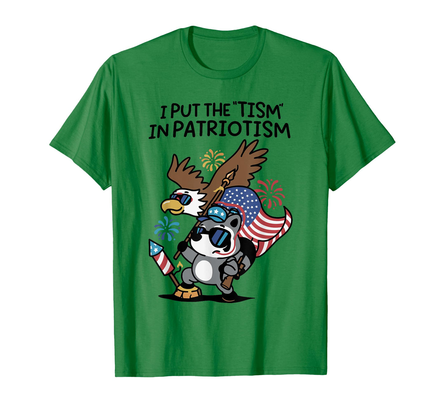 I Put The Tism in Patriotism Athletic Eagle T-Shirt