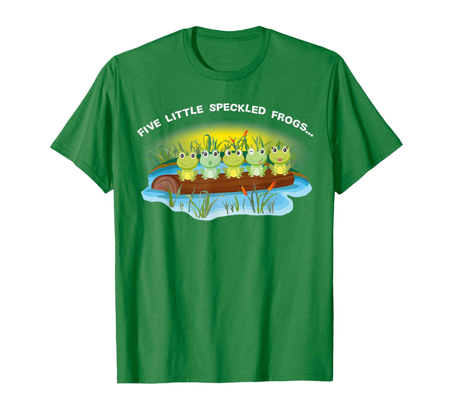 Five Little Speckled Frog unique Nursery Rhyme Green T-shirt T-Shirt