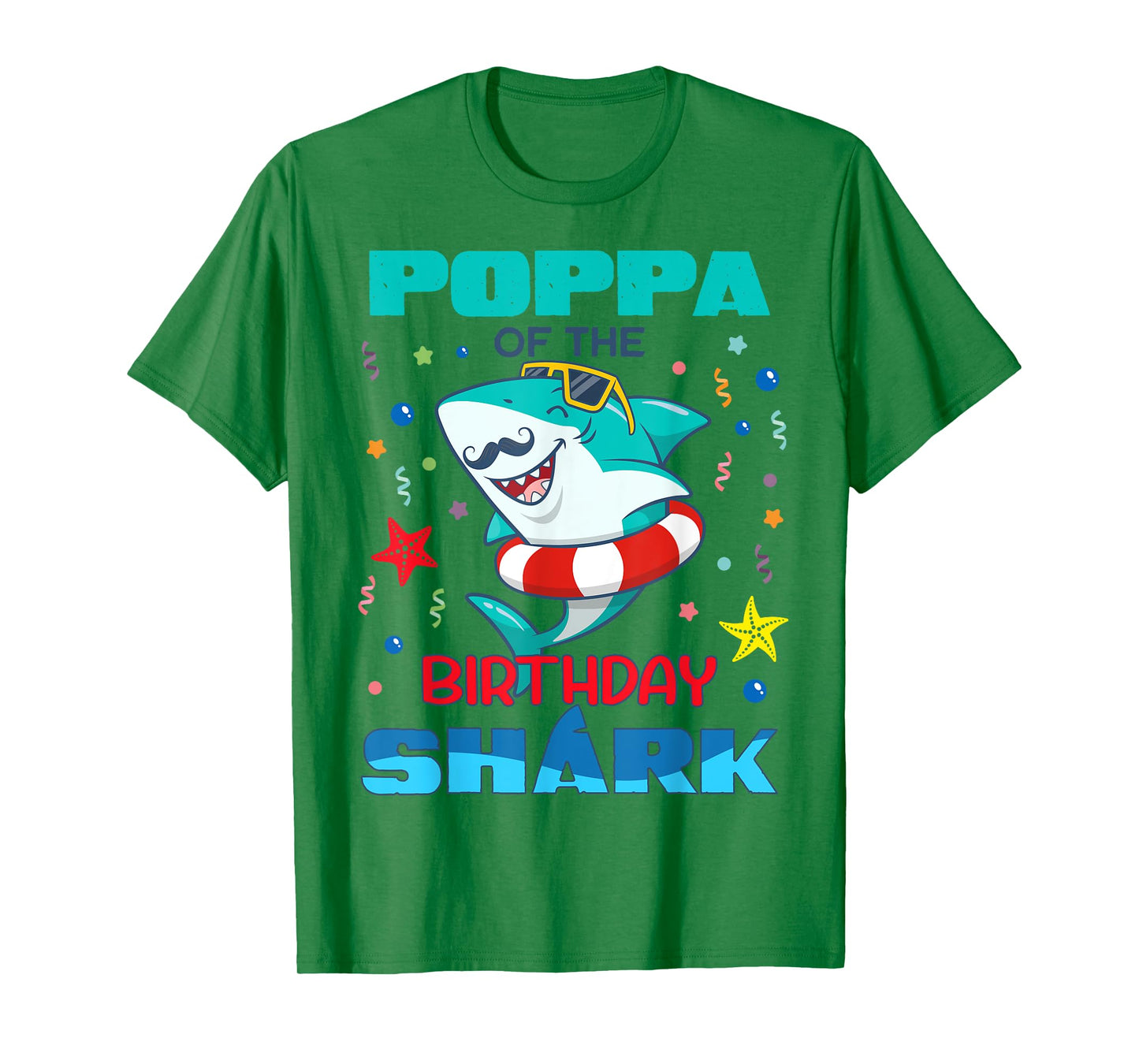 Poppa Of The Birthday Shark Kids Party Family Matching T-Shirt