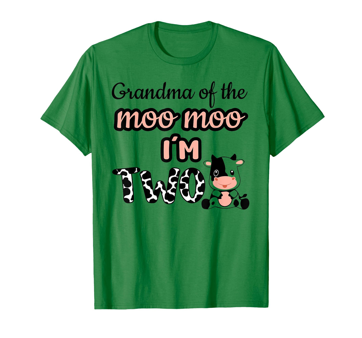 Grandma of the Moo Moo I'm Two Cow Farm Animal 2nd Birthday T-Shirt