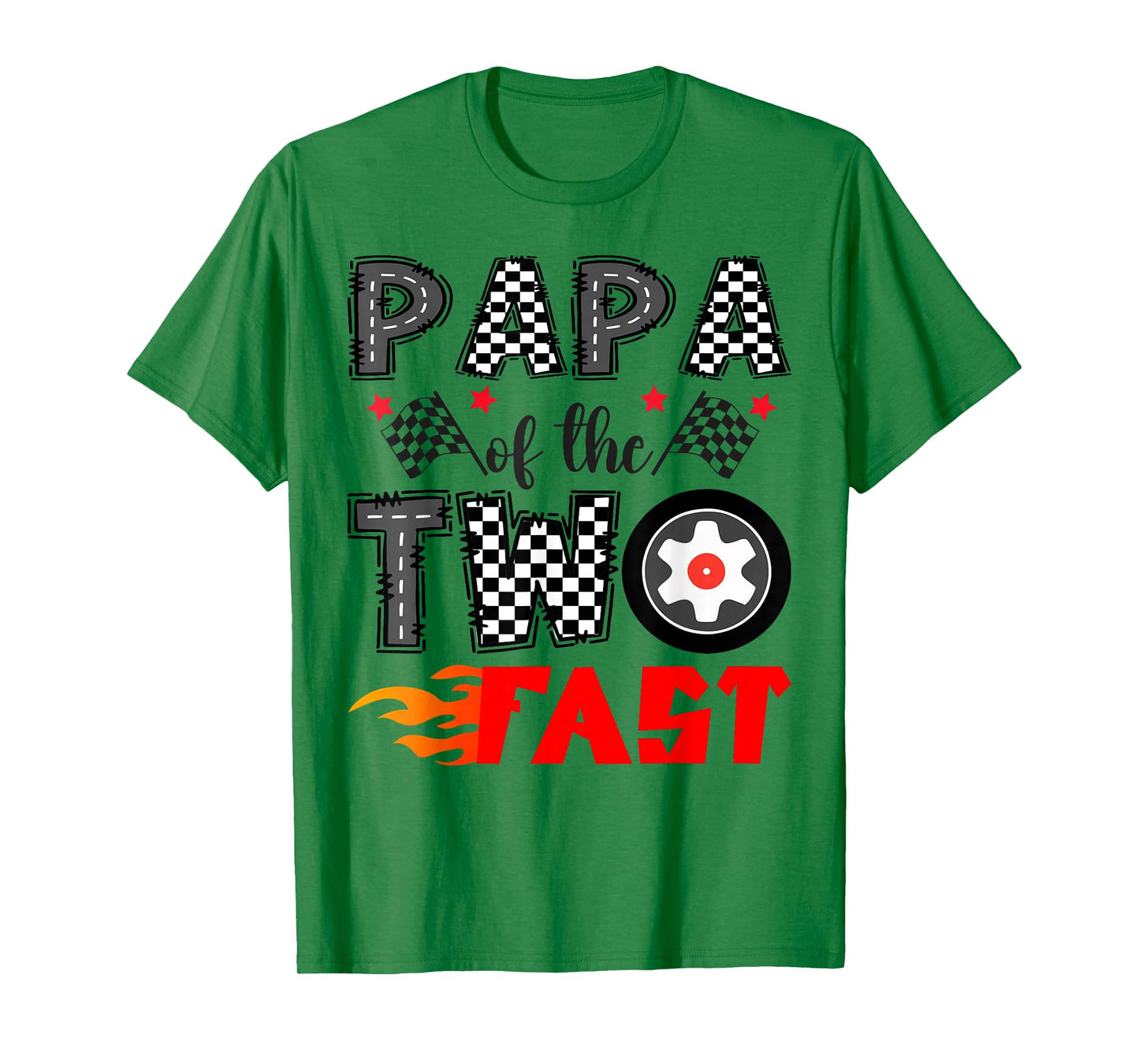 Papa of The Two Fast 2nd Birthday Boy Racing Car T-Shirt