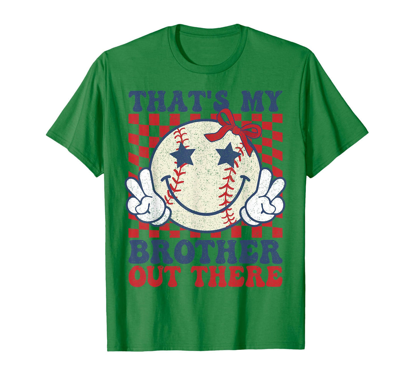 Retro That's My Brother Out There Baseball Sister Mom Girl T-Shirt
