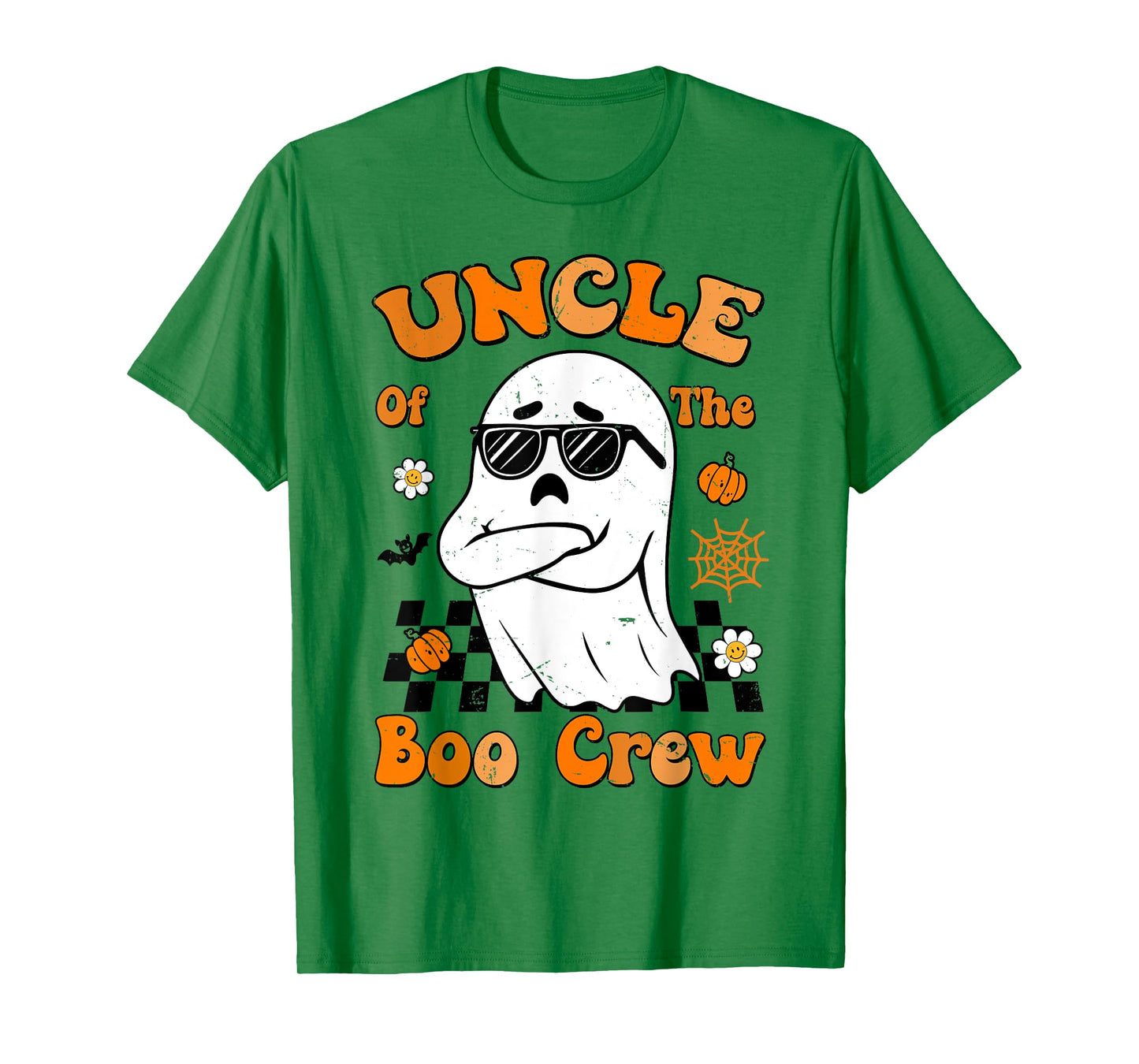Uncle Of The Boo Crew Groovy Retro Family Halloween Funny T-Shirt