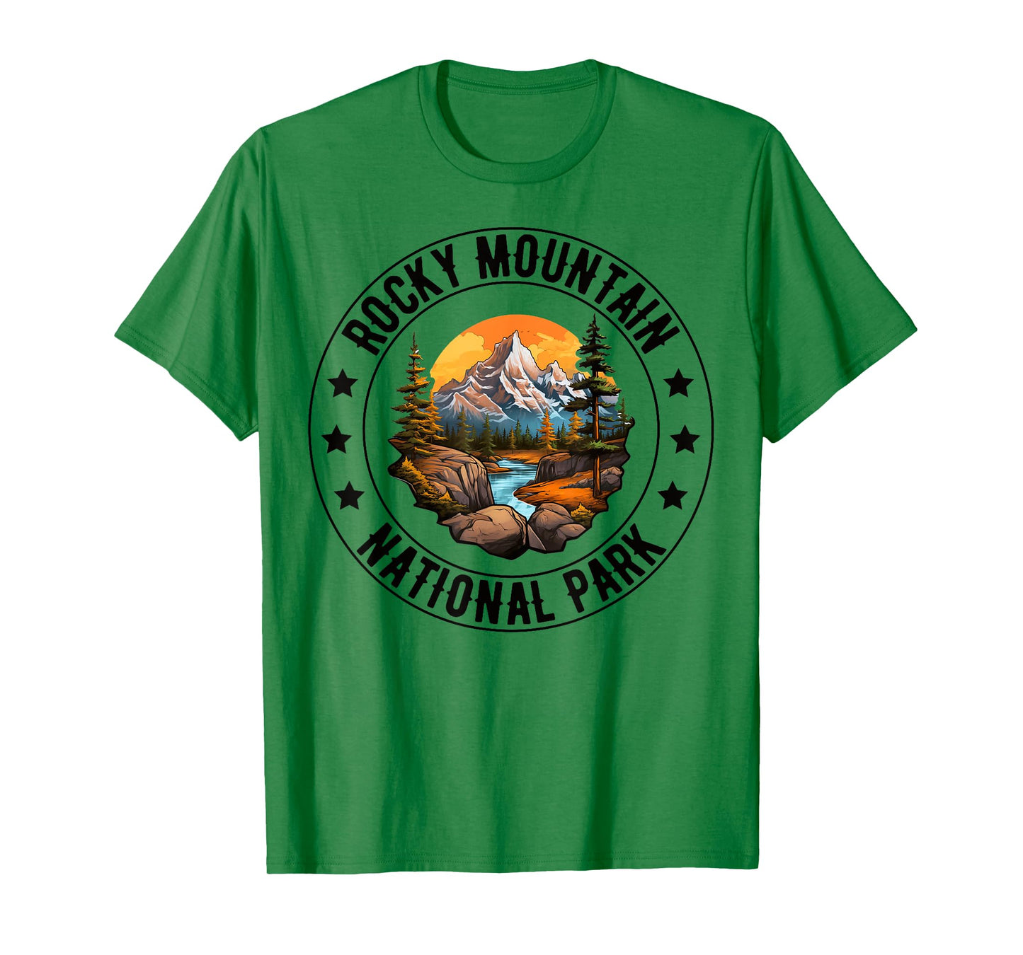 Retro Rocky Mountain National Park Hiking Camping Outdoor T-Shirt