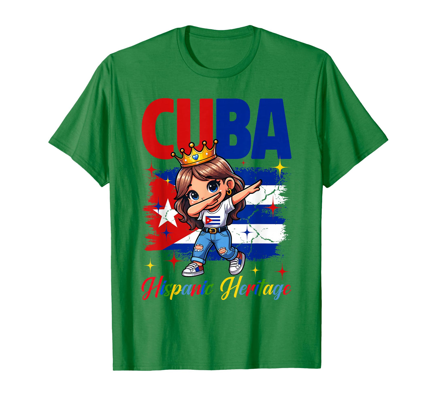 Cuba Hispanic Heritage Month Cuban Flag Latino Girls Kids T-Shirt