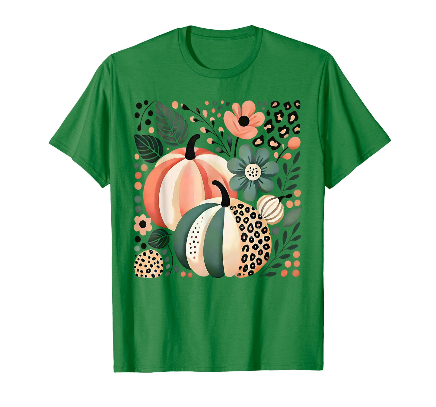 Wildflower Pumpkin Season Autumn Fall Leaves Thanksgiving T-Shirt