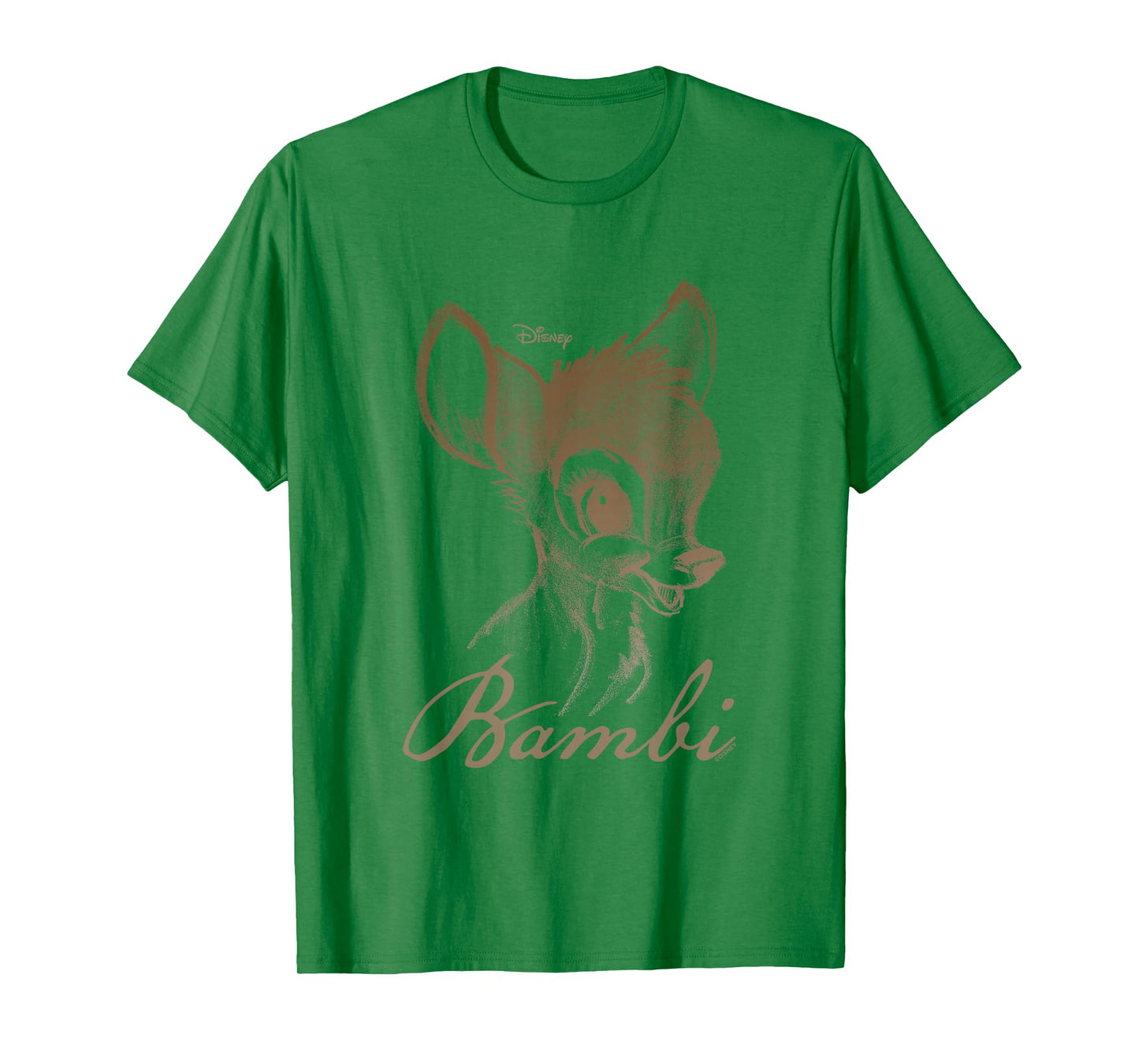 Disney Bambi Vintage Sketch Portrait T-Shirt - T-Shirt | Irish Green