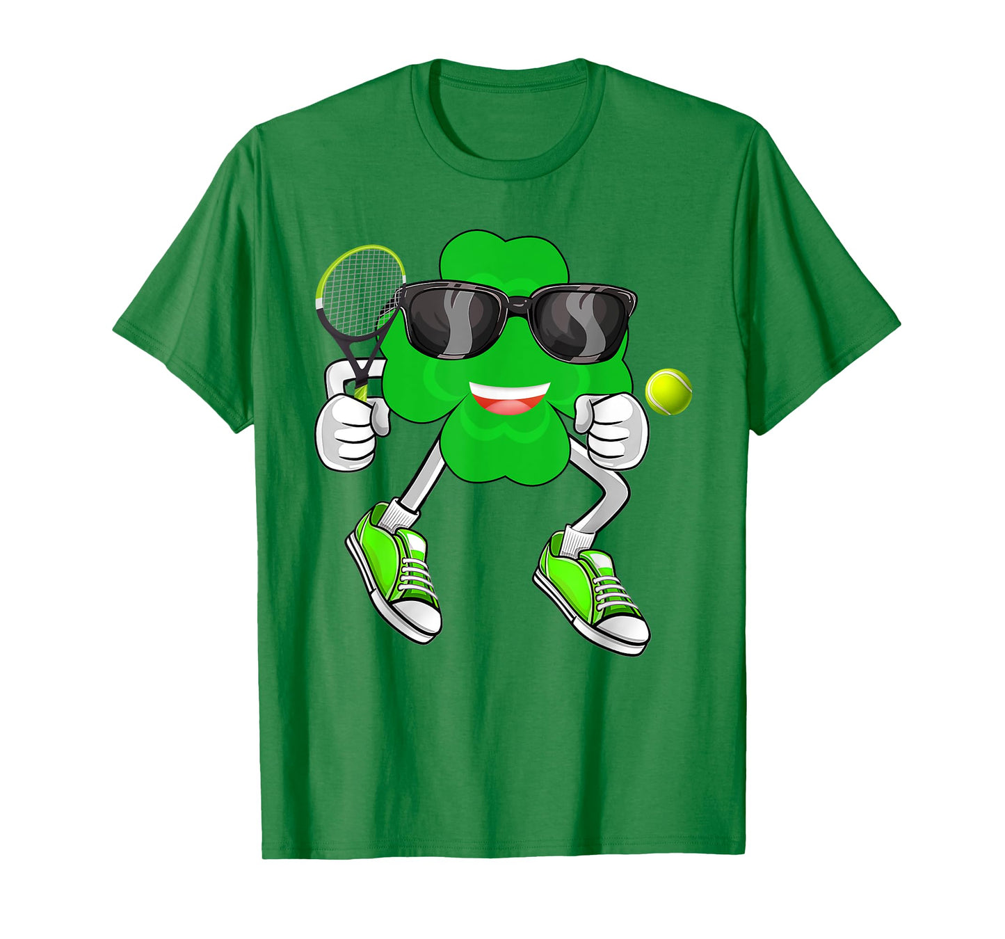 Shamrock Playing Tennis Leprechaun Hat St. Patricks Day Boy T-Shirt