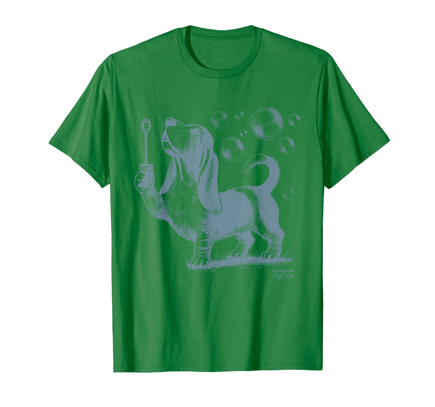 Retro Funny Basset Hound Blowing Bubbles Dog Lover Mom Dad T-Shirt