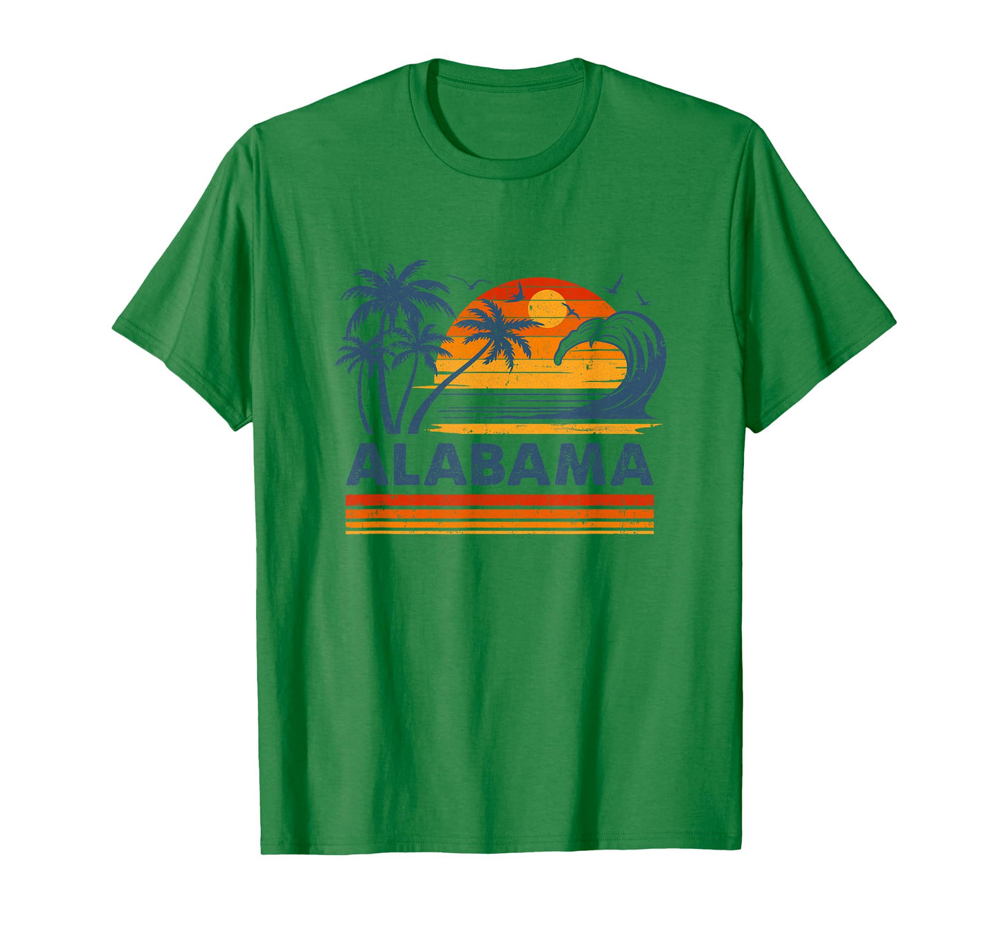 Alabama Vacation Sunset Cute 70S Vintage Retro Beach T-Shirt