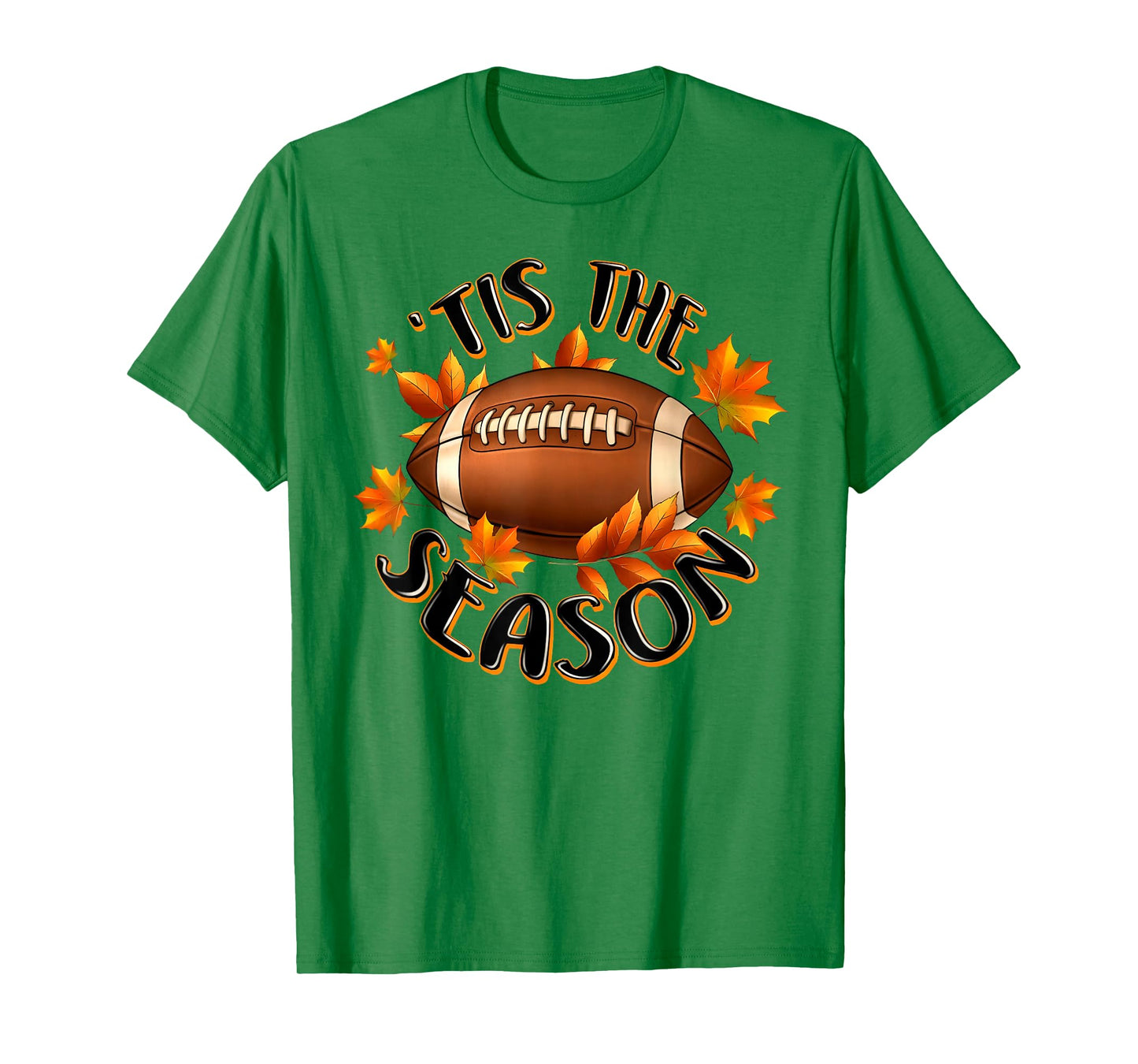 'Tis The Season Football Autumn Fall Leaves Thanksgiving T-Shirt