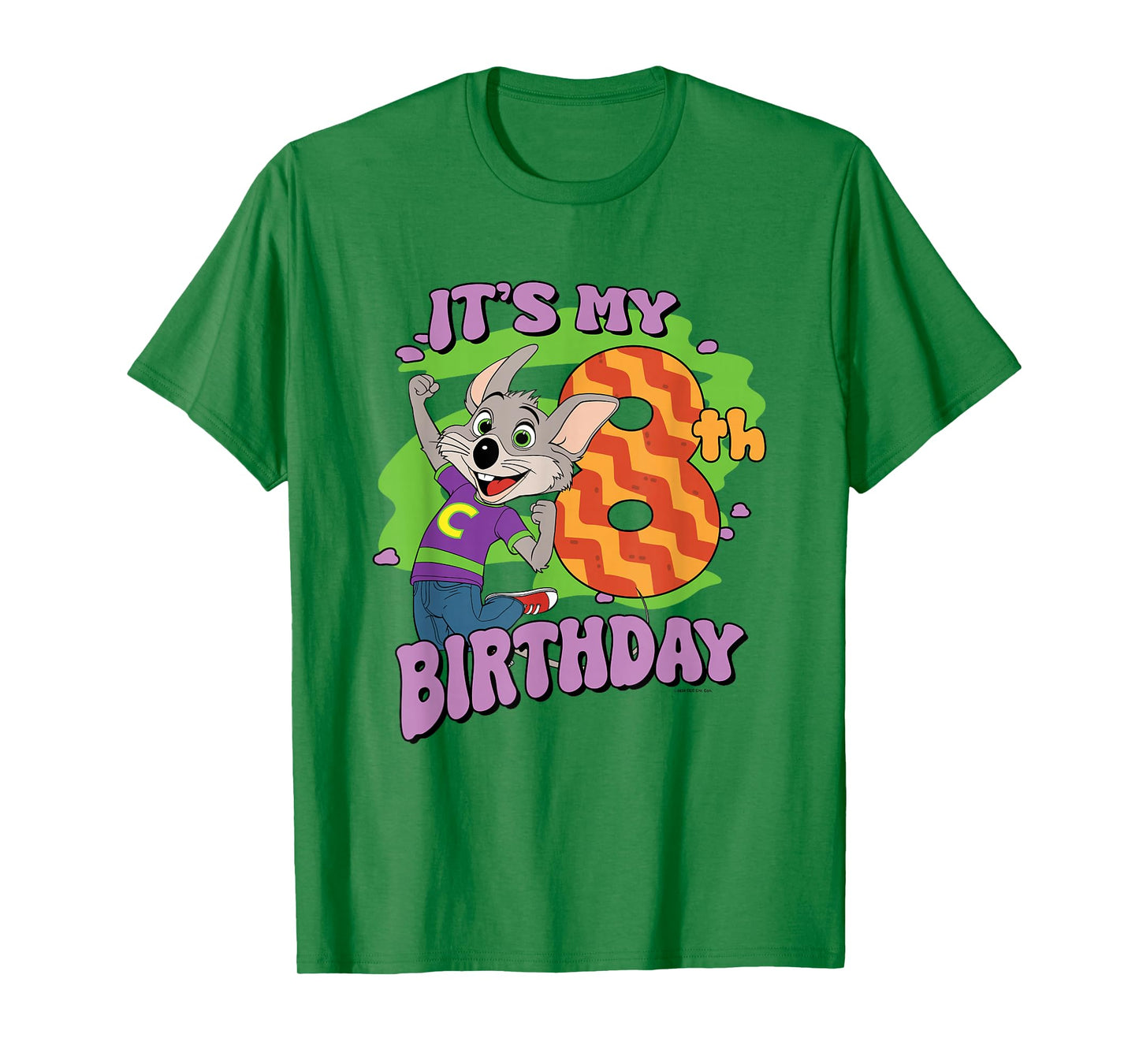 Chuck E. Cheese It's My 8th Birthday Happy Chuck Chest Logo T-Shirt
