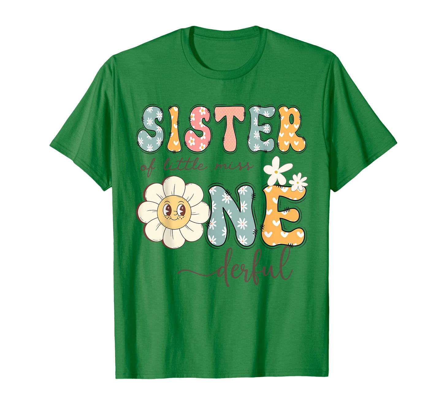 Sister Of Little Miss Onederful 1St Birthday Daisy Lover T-Shirt