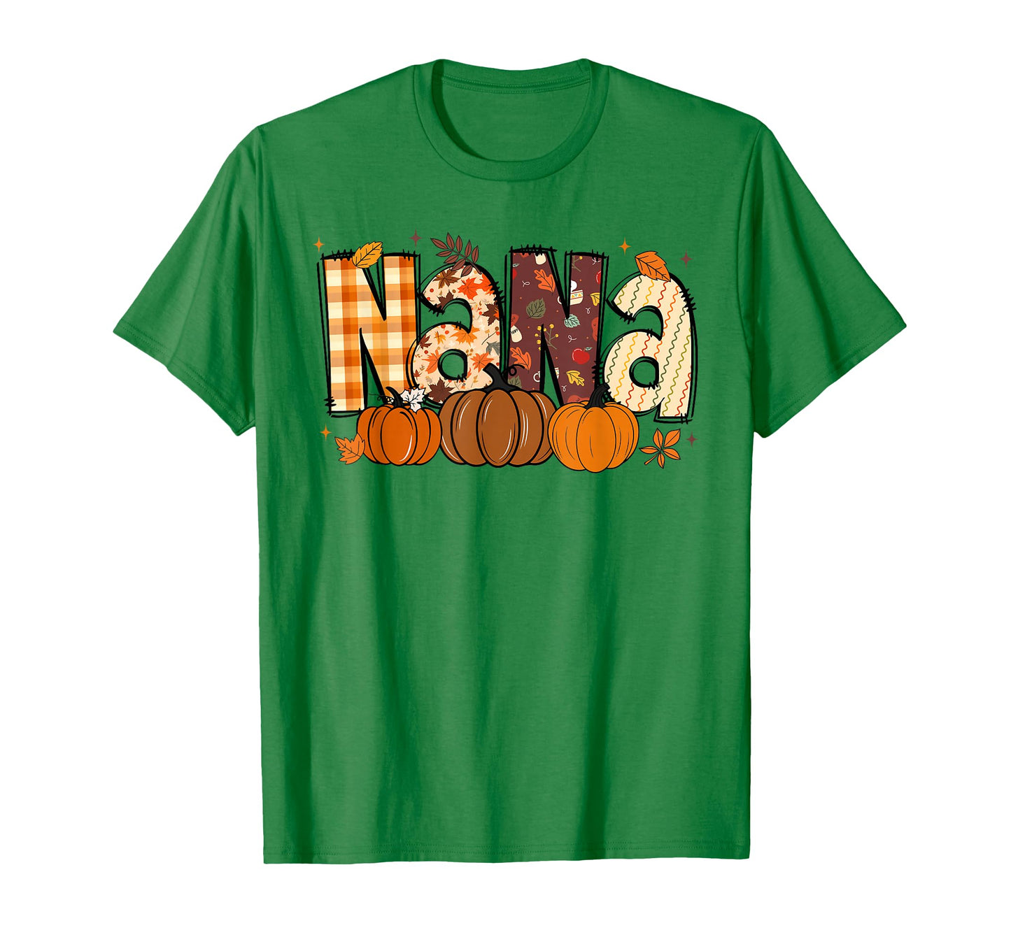 Retro Nana Pumpkin Fall Leaves Grandma Fall Thanksgiving T-Shirt