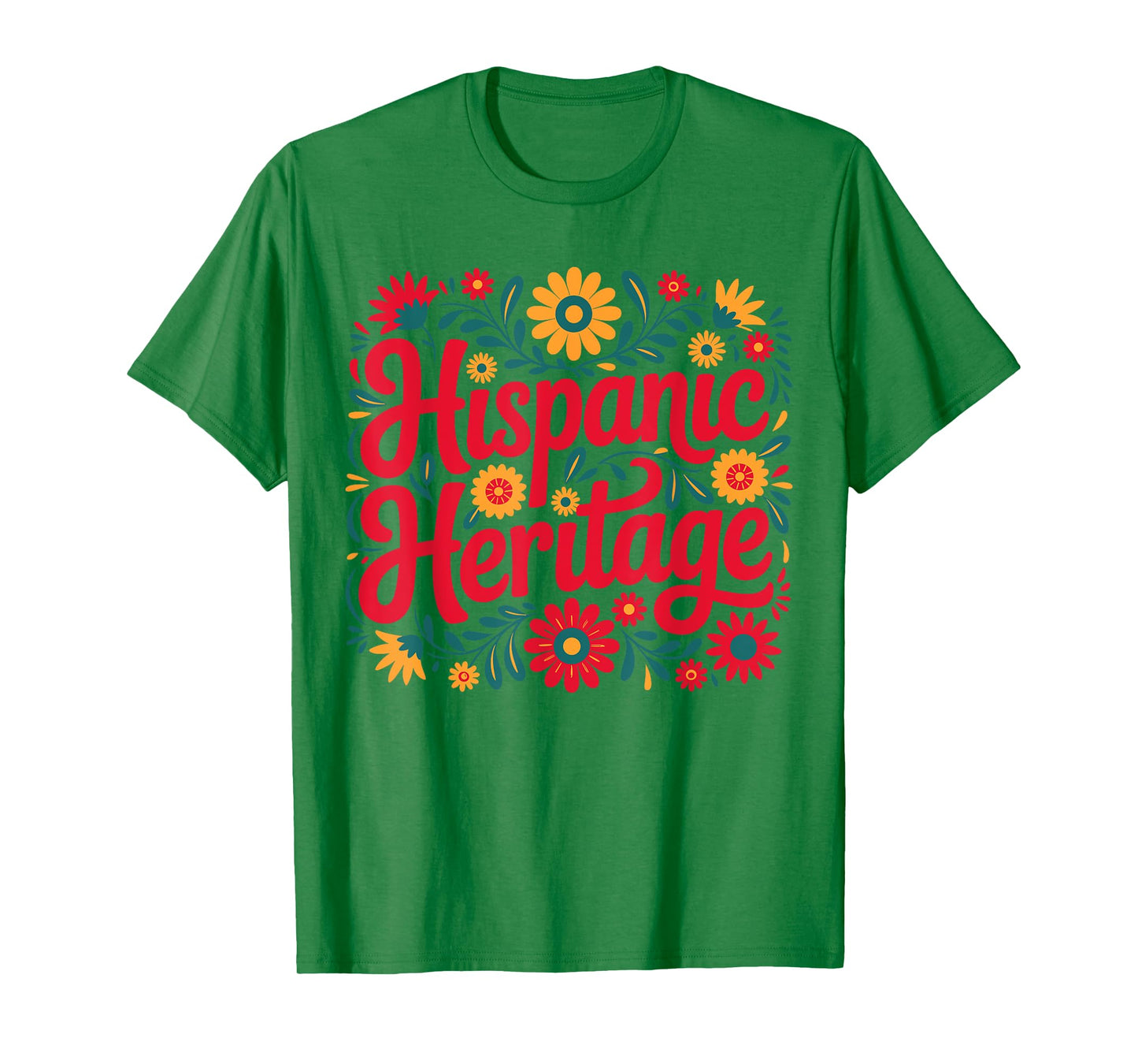 Hispanic Heritage Floral Graphic Latin Culture Celebration T-Shirt