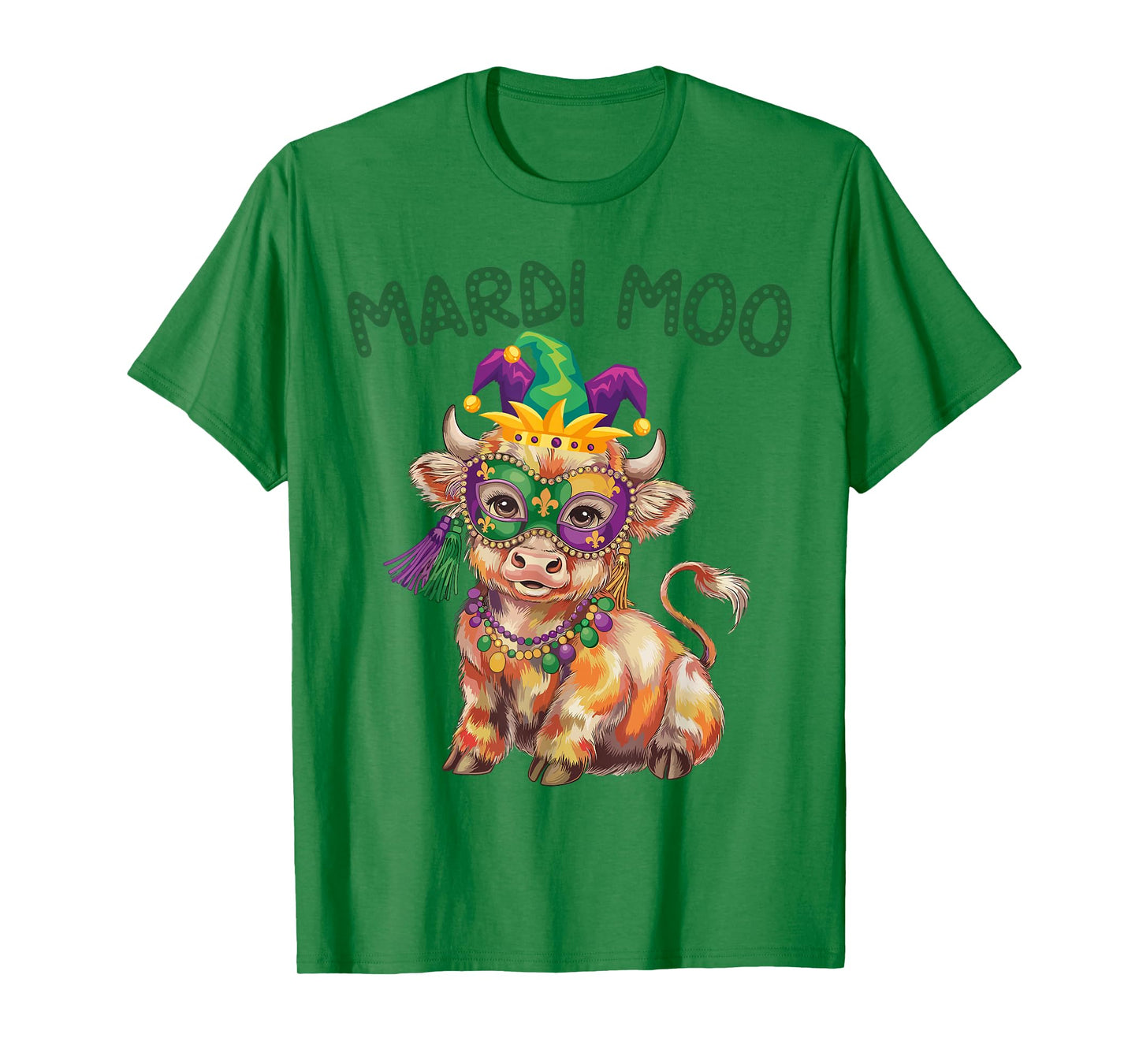 Mardi Moo Highland Cow Mardi Gras Cowboy Western Fat Tuesday T-Shirt