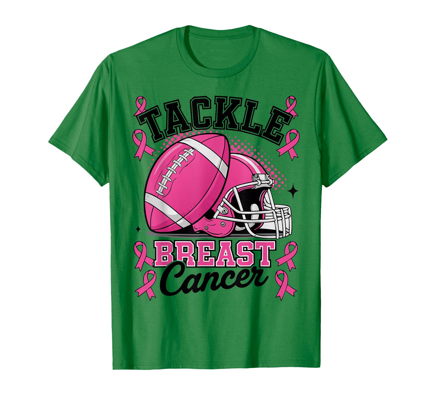 Tackle Breast Cancer Awareness Pink Ribbon Football T-Shirt