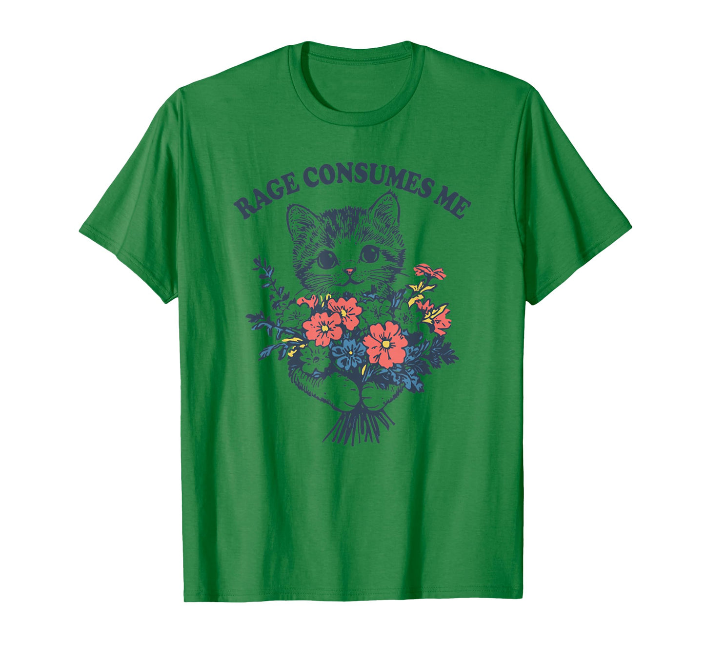 Funny Rage Consumes Me Cat Flower Men Women T-Shirt