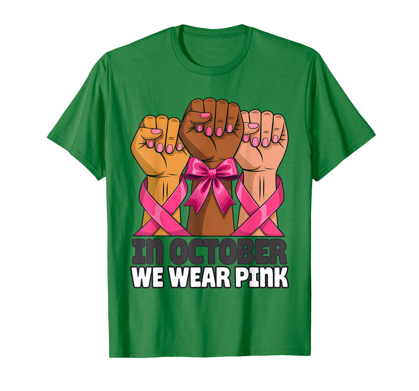 Vintage in October We Wear Pink Breast Cancer Fists Raise T-Shirt