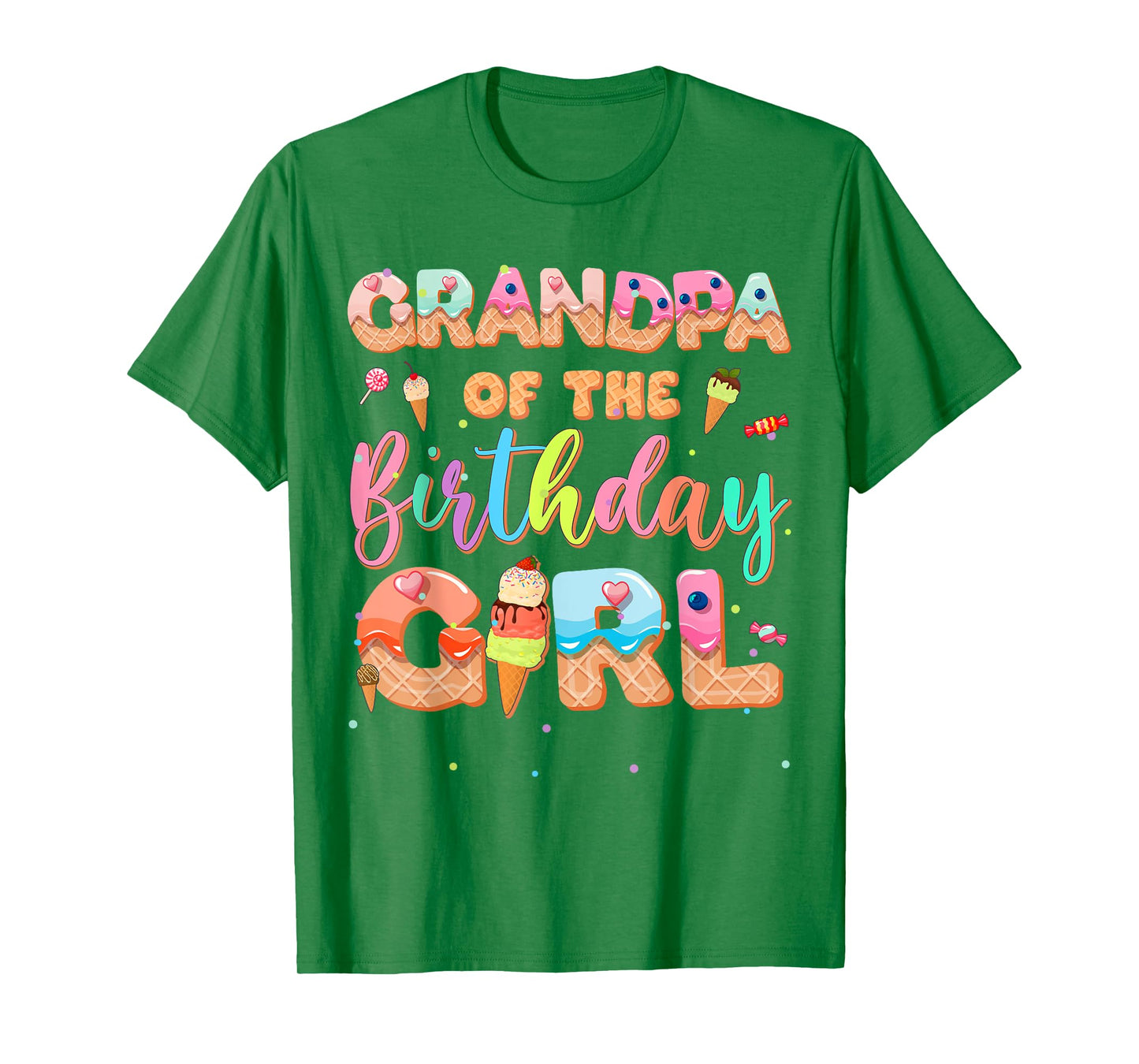 Grandpa Of The Birthday Ice Cream Family Matching Party T-Shirt