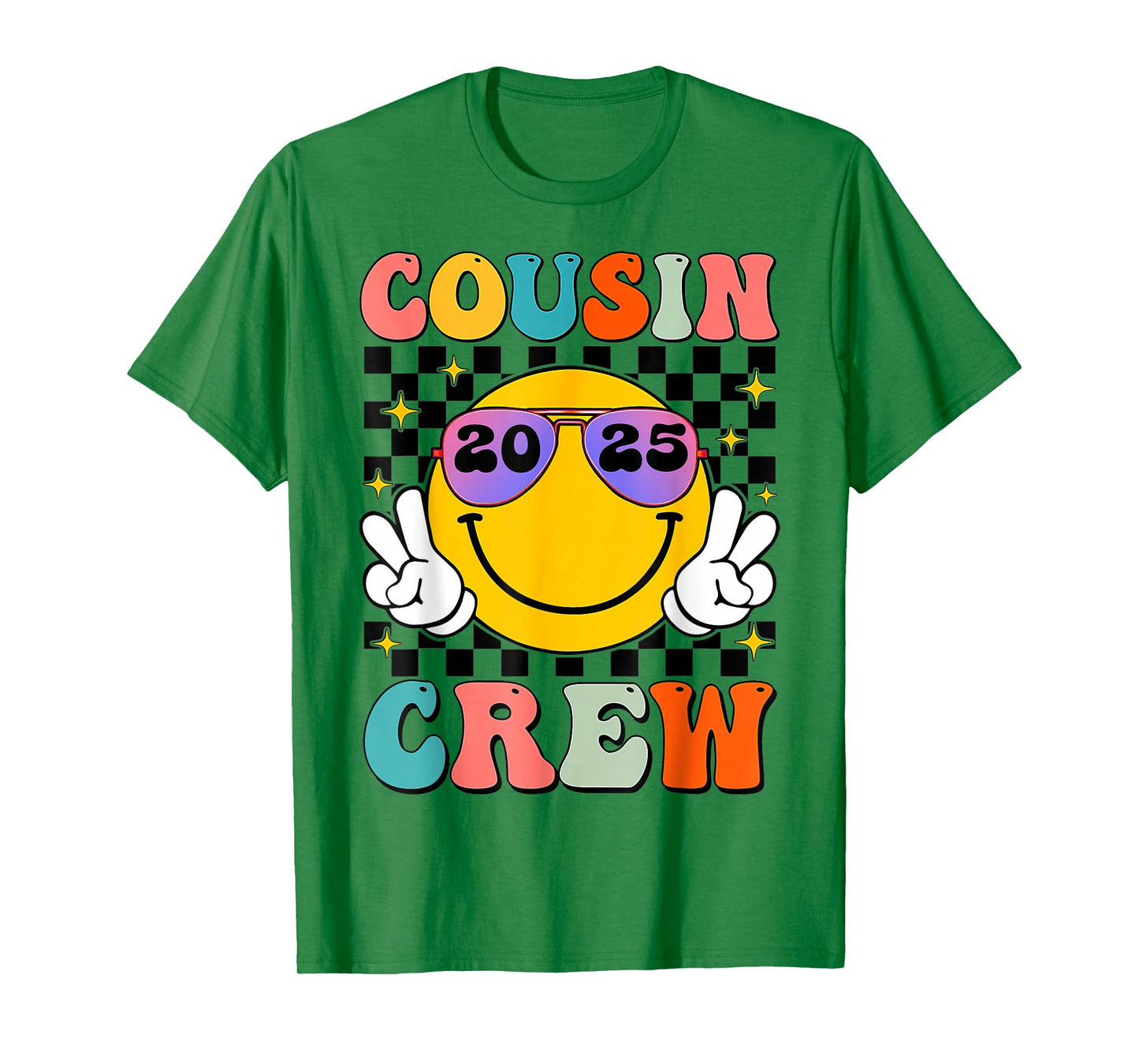 Groovy Cousin Crew 2025 Summer Vacation Beach Family T-Shirt