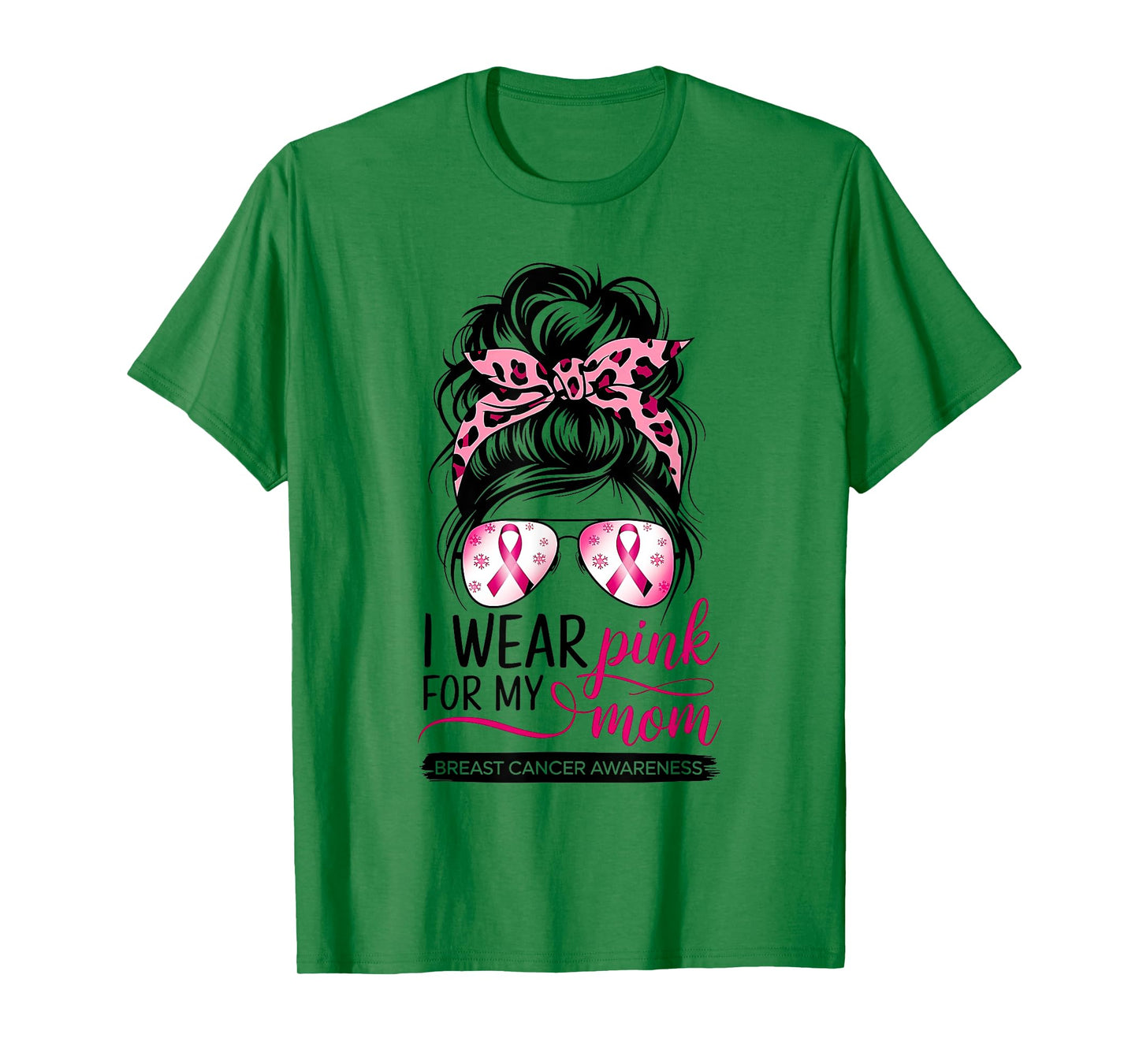 I Wear Pink For My Mom Breast Cancer Awareness Girls Support T-Shirt