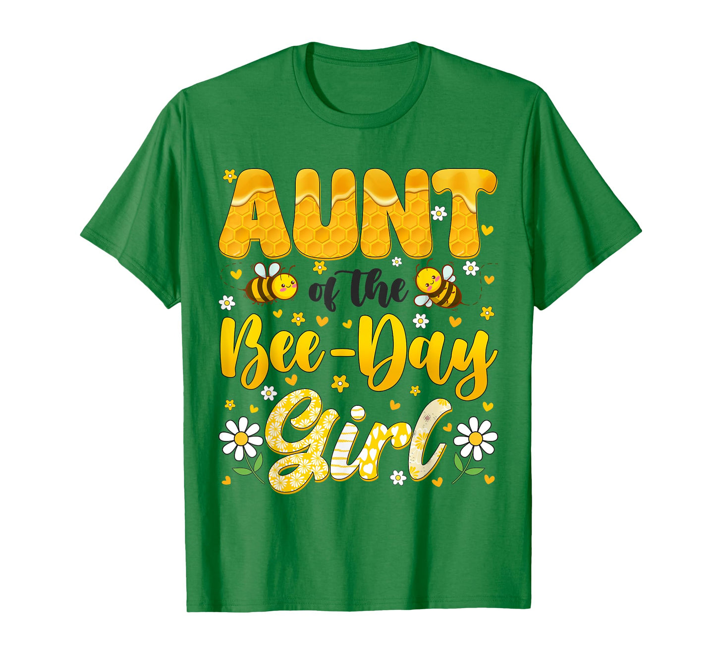 Aunt Of The Bee Day Girl Flower Birthday Family Matching T-Shirt