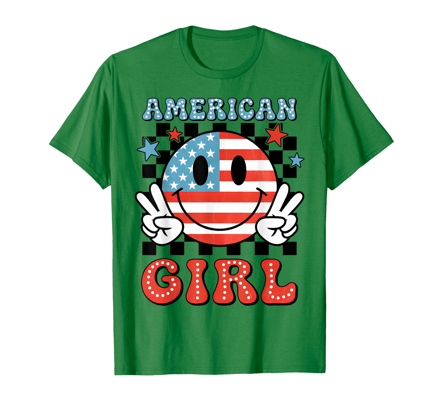 Funny American Girl Toddler Teens Kids 4th of July Patriotic T-Shirt