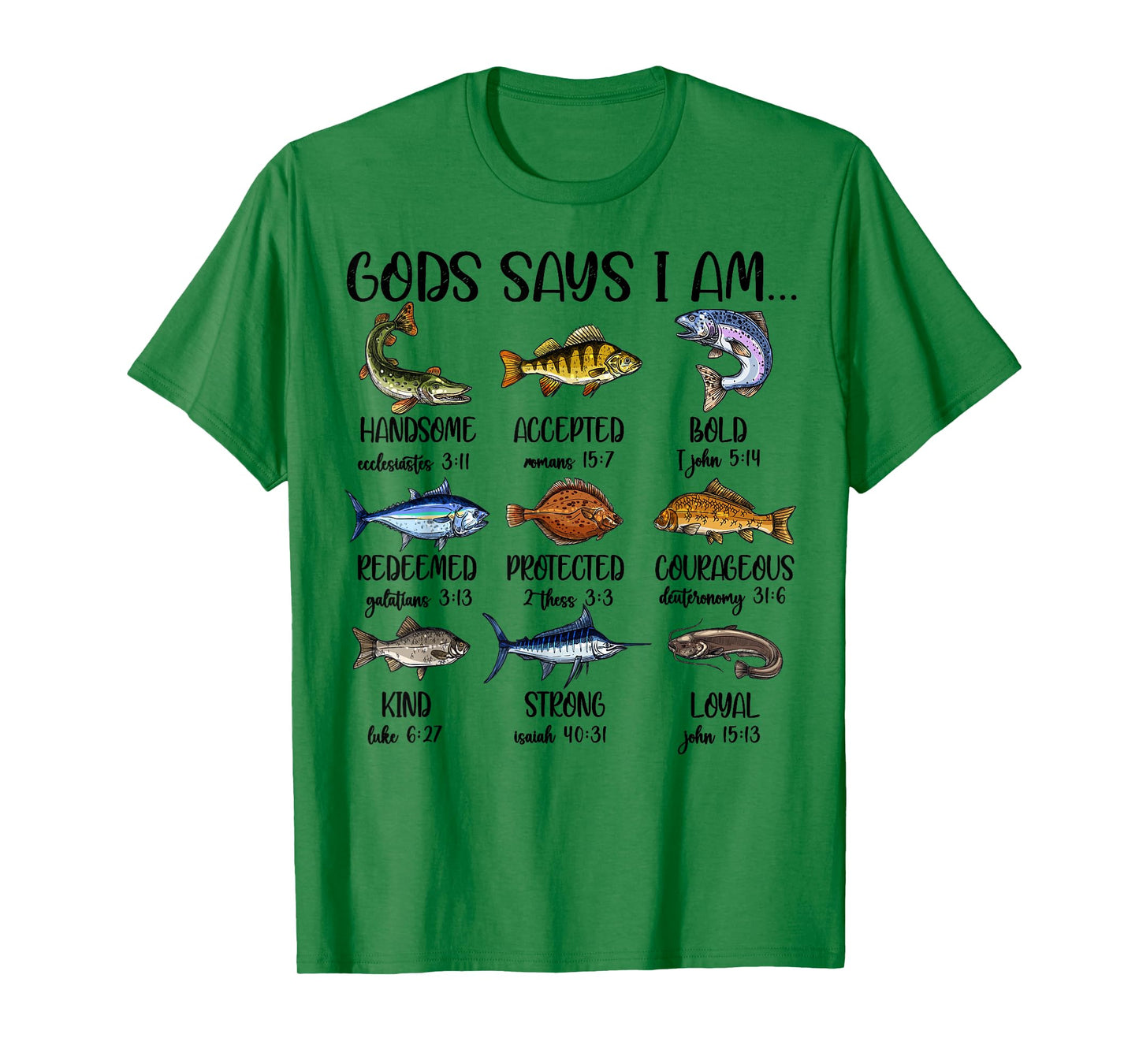 God say I Am Fishing Toddler Boy Jesus Love You Me Christian T-Shirt
