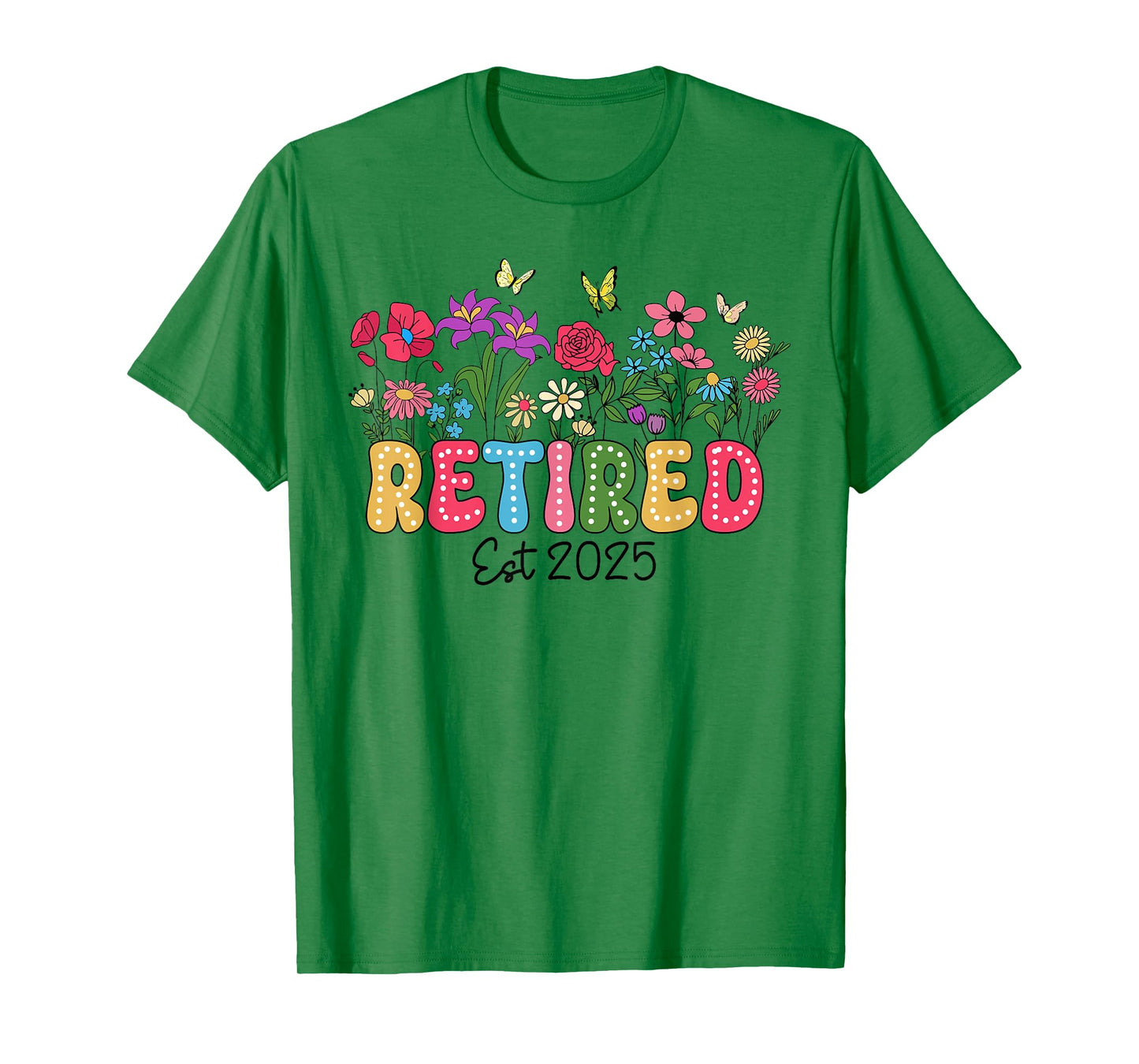 Retired Est 2025 Boho Floral Retirement Retire Teacher Women T-Shirt