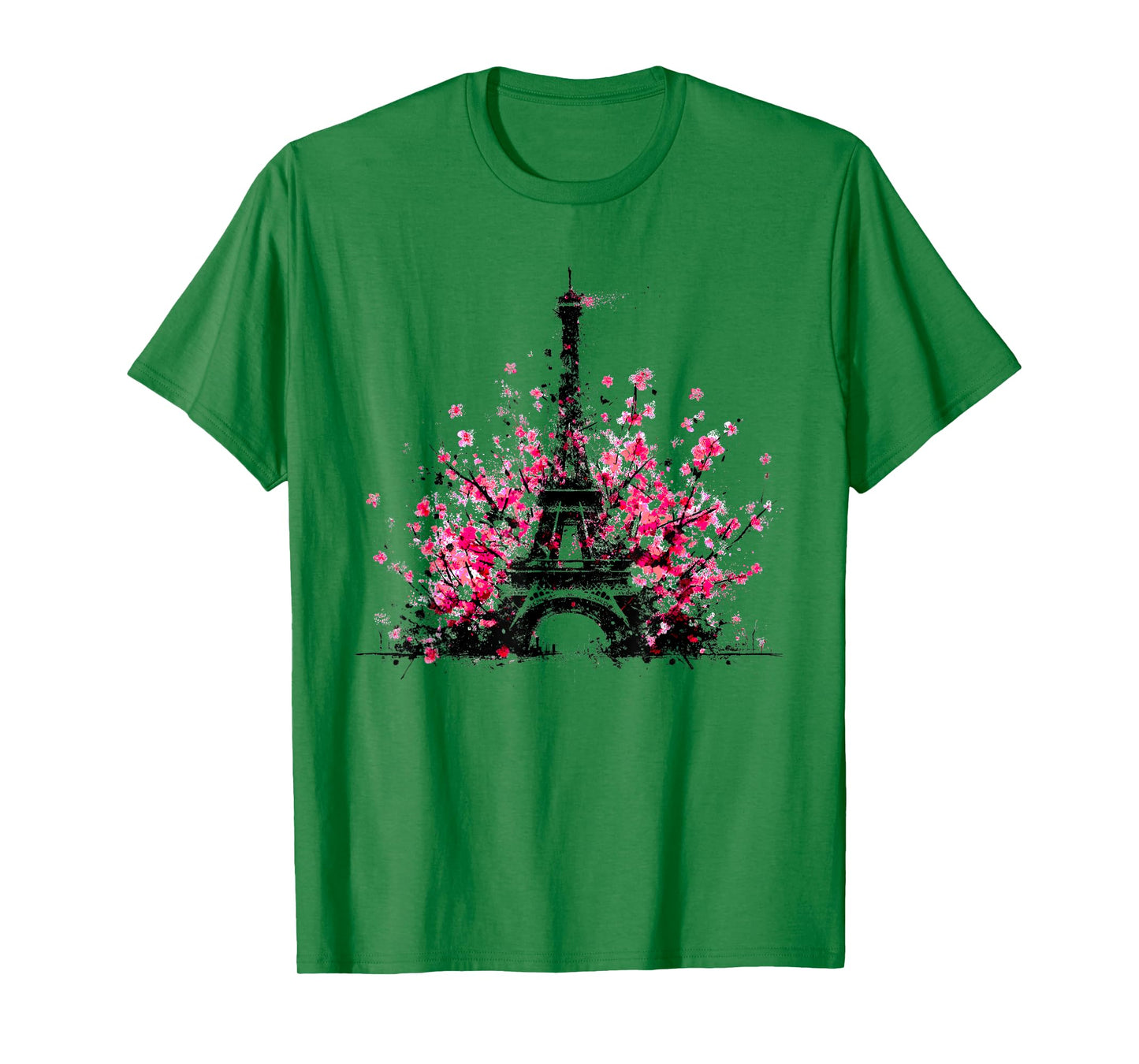 Eiffel Tower Cherry Blossoms - Vintage Paris Souvenir T-Shirt