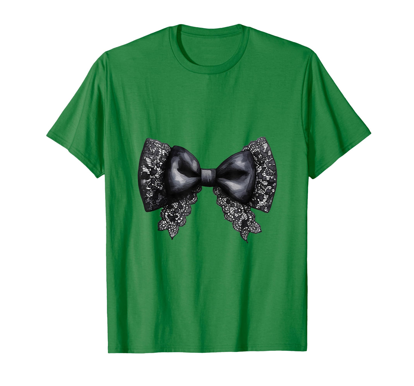 Black Lace Bow Design Girly T-Shirt