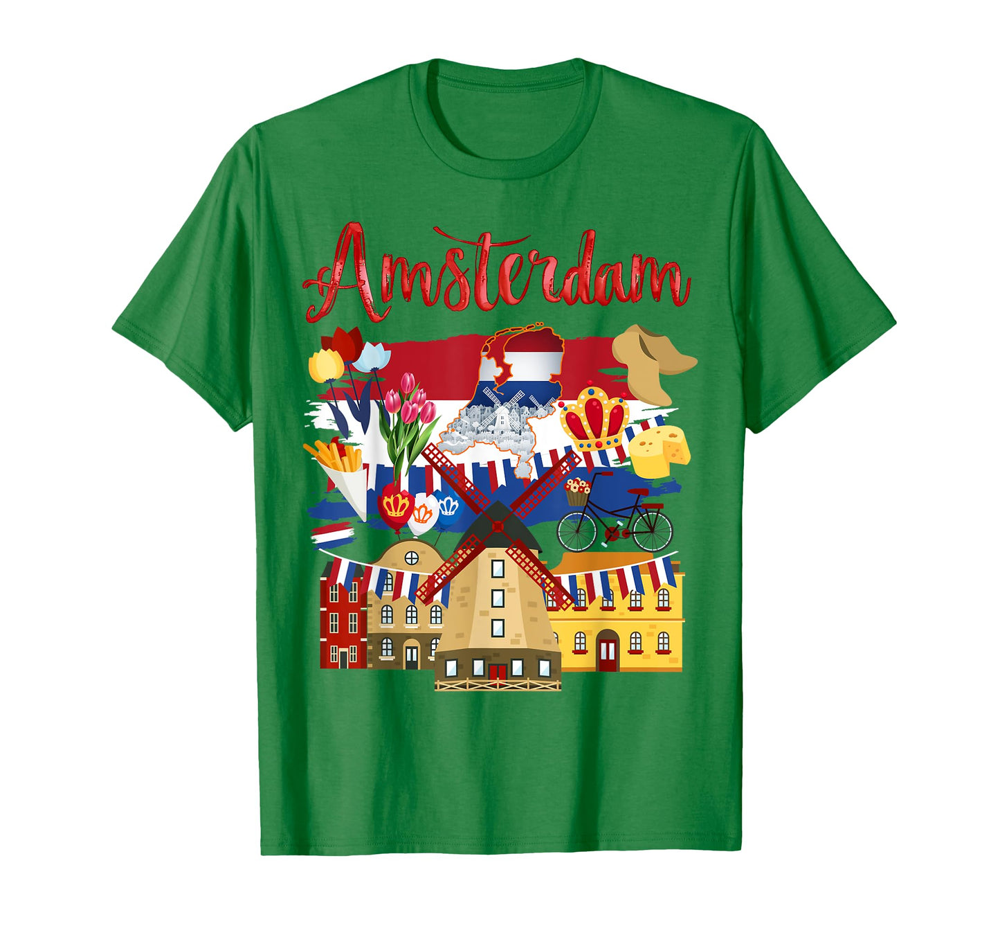 Amsterdam Outfit Idea For Kids & Holland Netherlands Flag T-Shirt