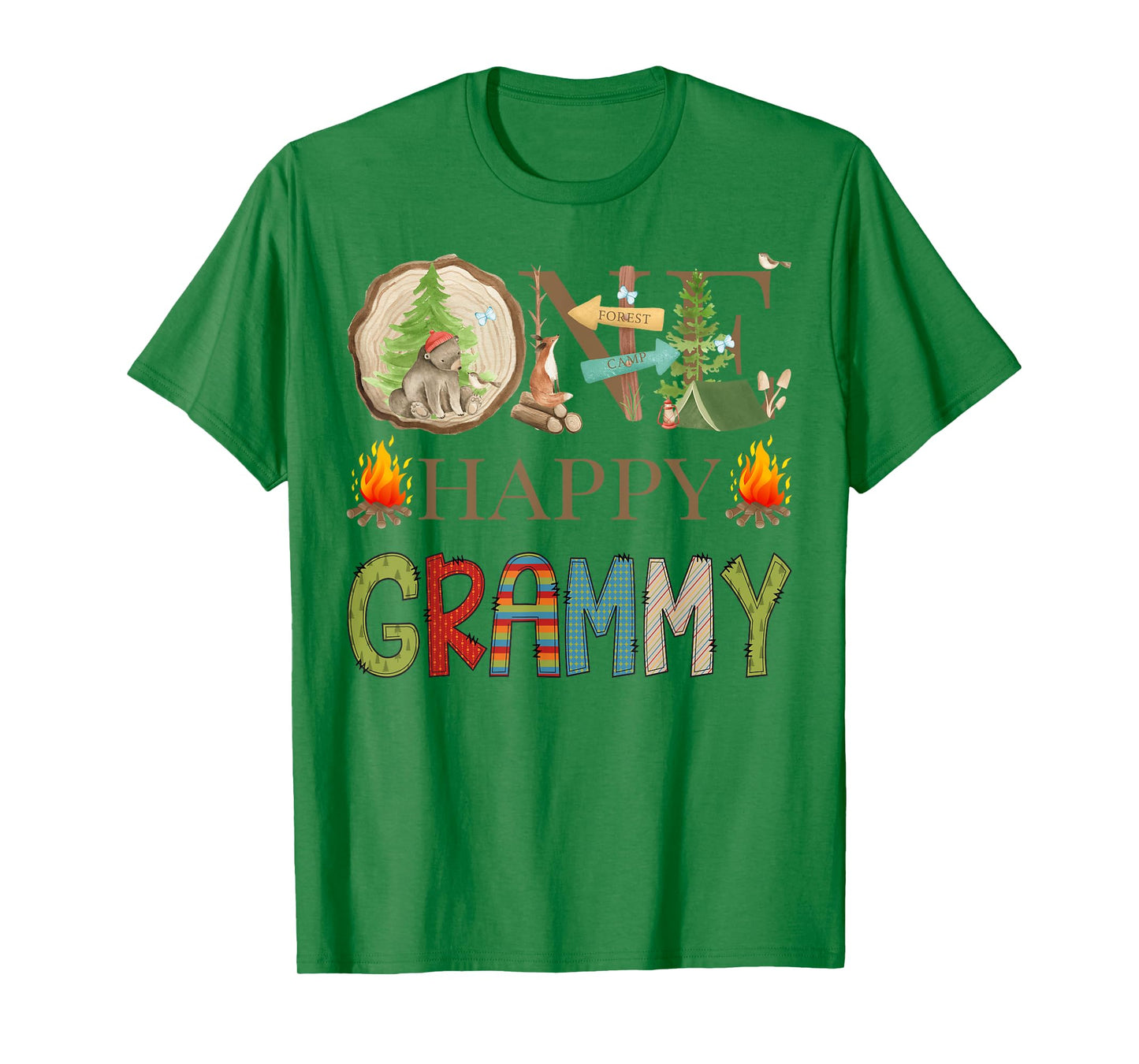 One Happy Grammy Camper First Birthday Camping Bear T-Shirt