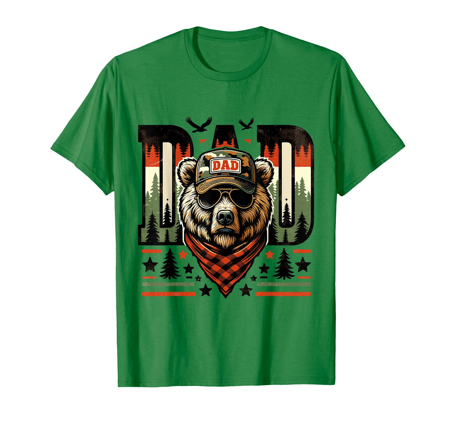 Dad Bear Papa Daddy Bear Lovers Camping Hunter Father's Day T-Shirt
