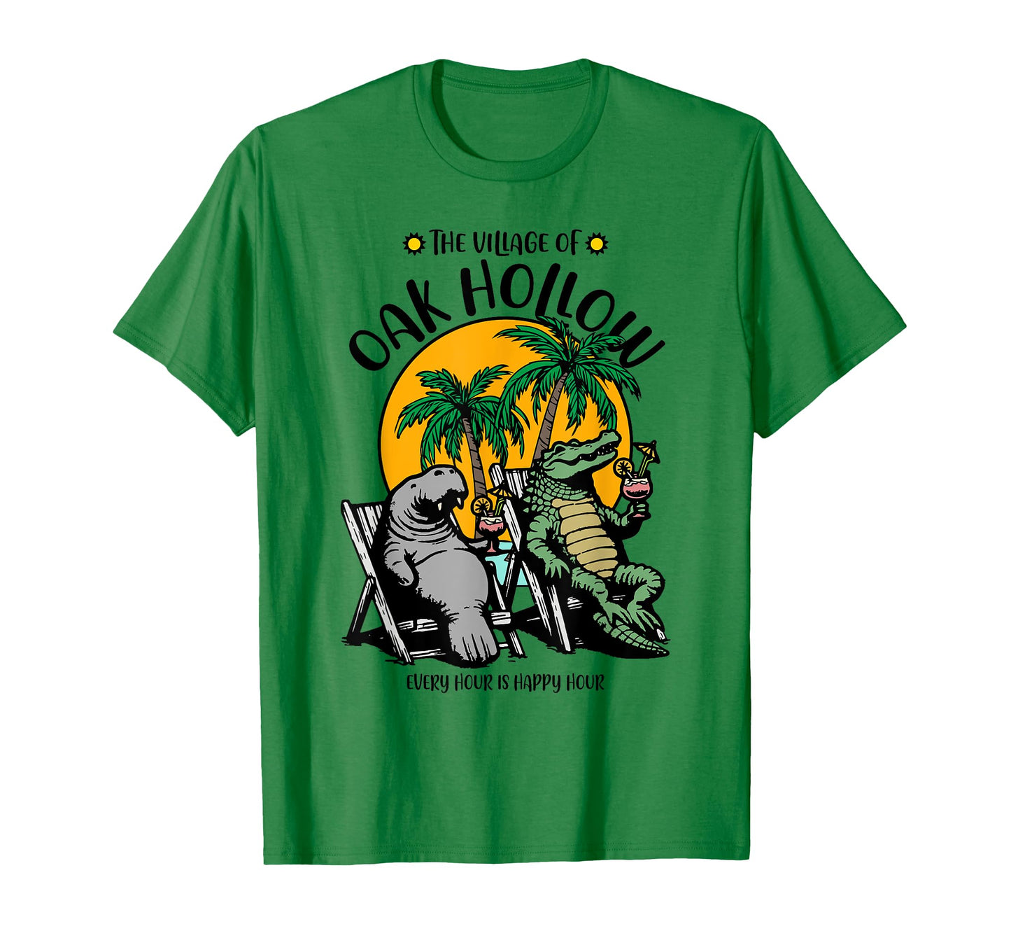 The Village of Oak Hollow TV Manatee Alligator Design T-Shirt
