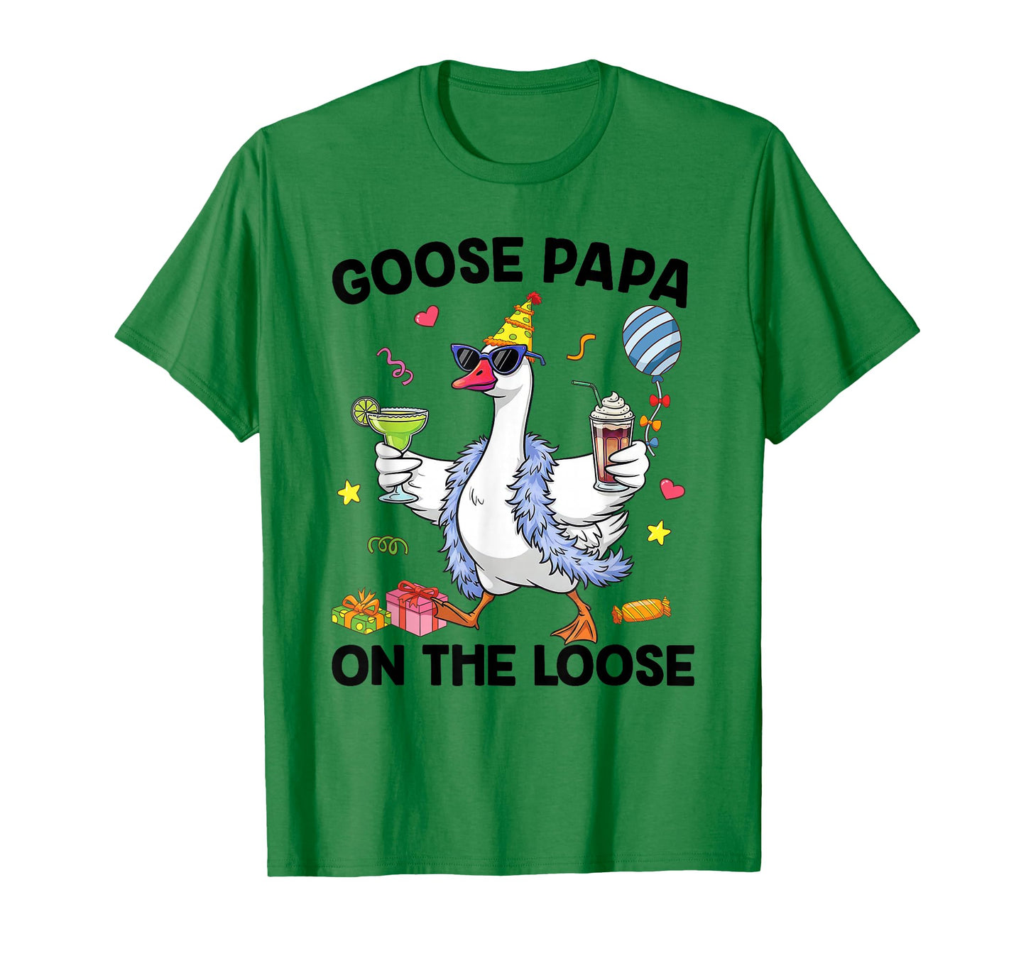 Papa Goose On The Loose Funny Birthday Matching Family T-Shirt