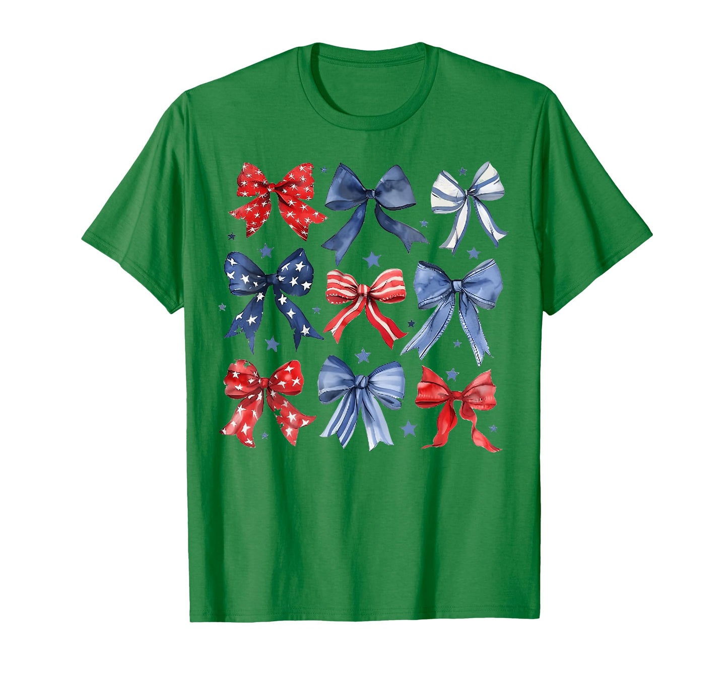 4th Of July America Patriotic bow ribbon T-Shirt for Women Girls Kids Men